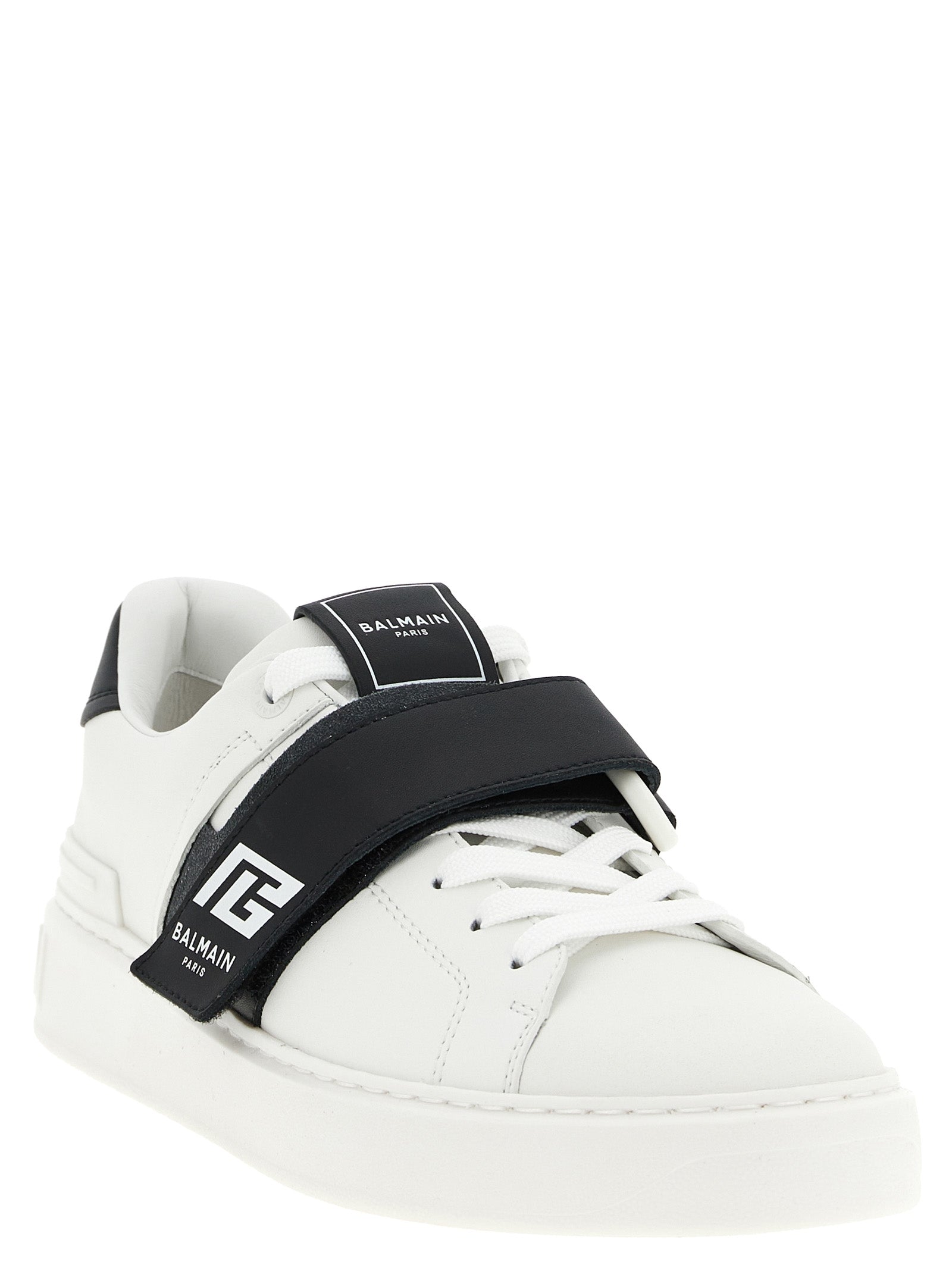 Balmain Bicolor Calfskin Low Top Men's Sneakers