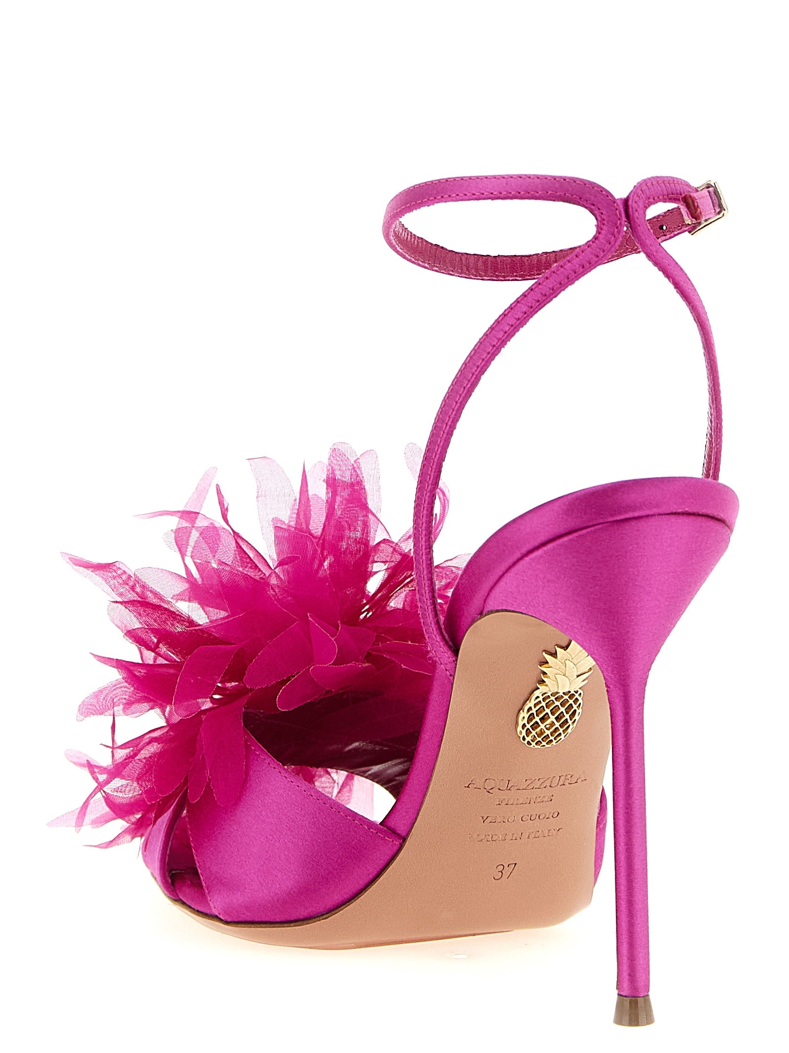 Aquazzura Fuchsia Textile Stiletto Heel Women's Sandals