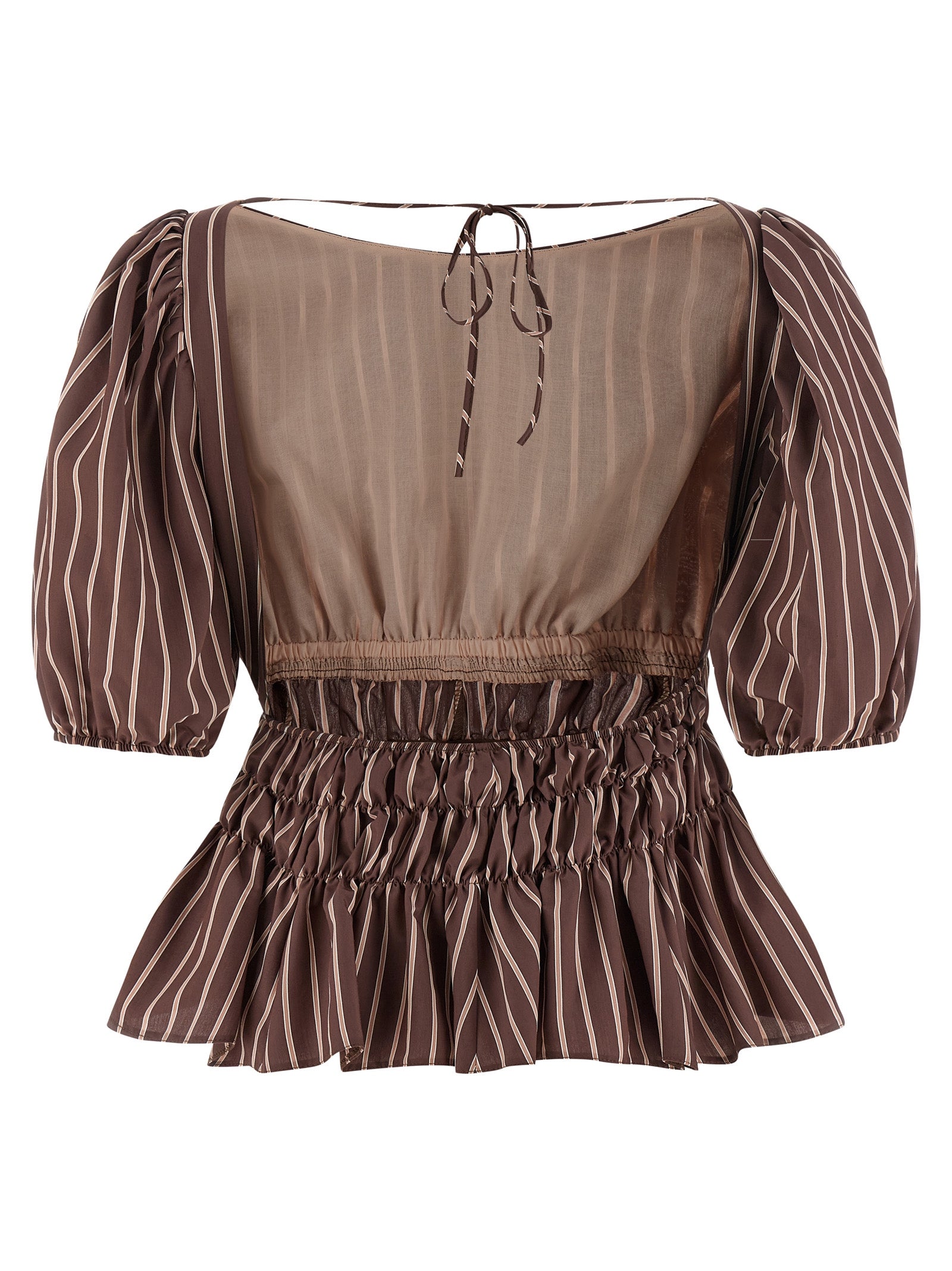 PINKO Brown Viscose Pattern Women's Shirt