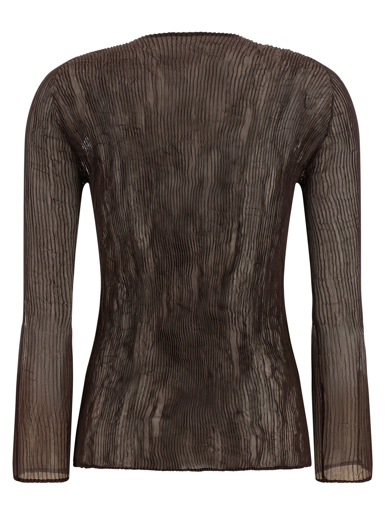 Issey Miyake Brown Polyester Women's Blouse