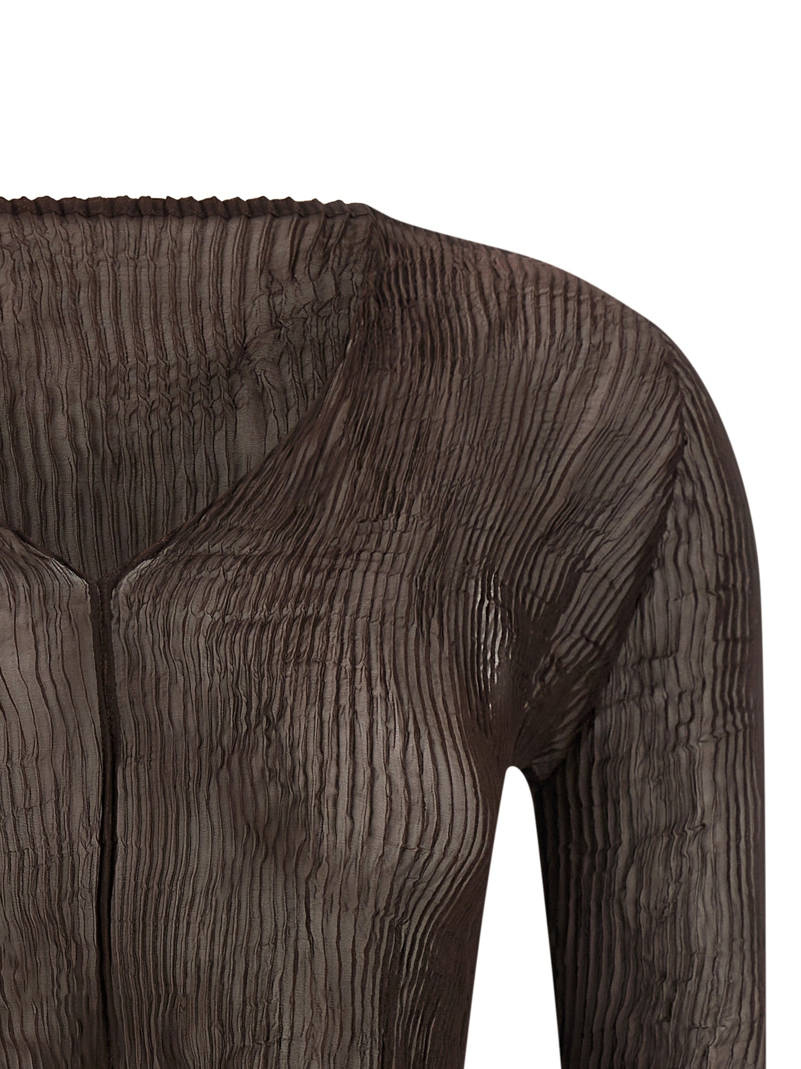 Issey Miyake Brown Polyester Women's Blouse