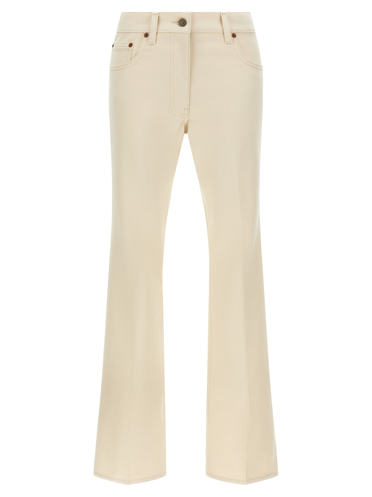 Valentino Garavani Beige Cotton Flared Women's Jeans
