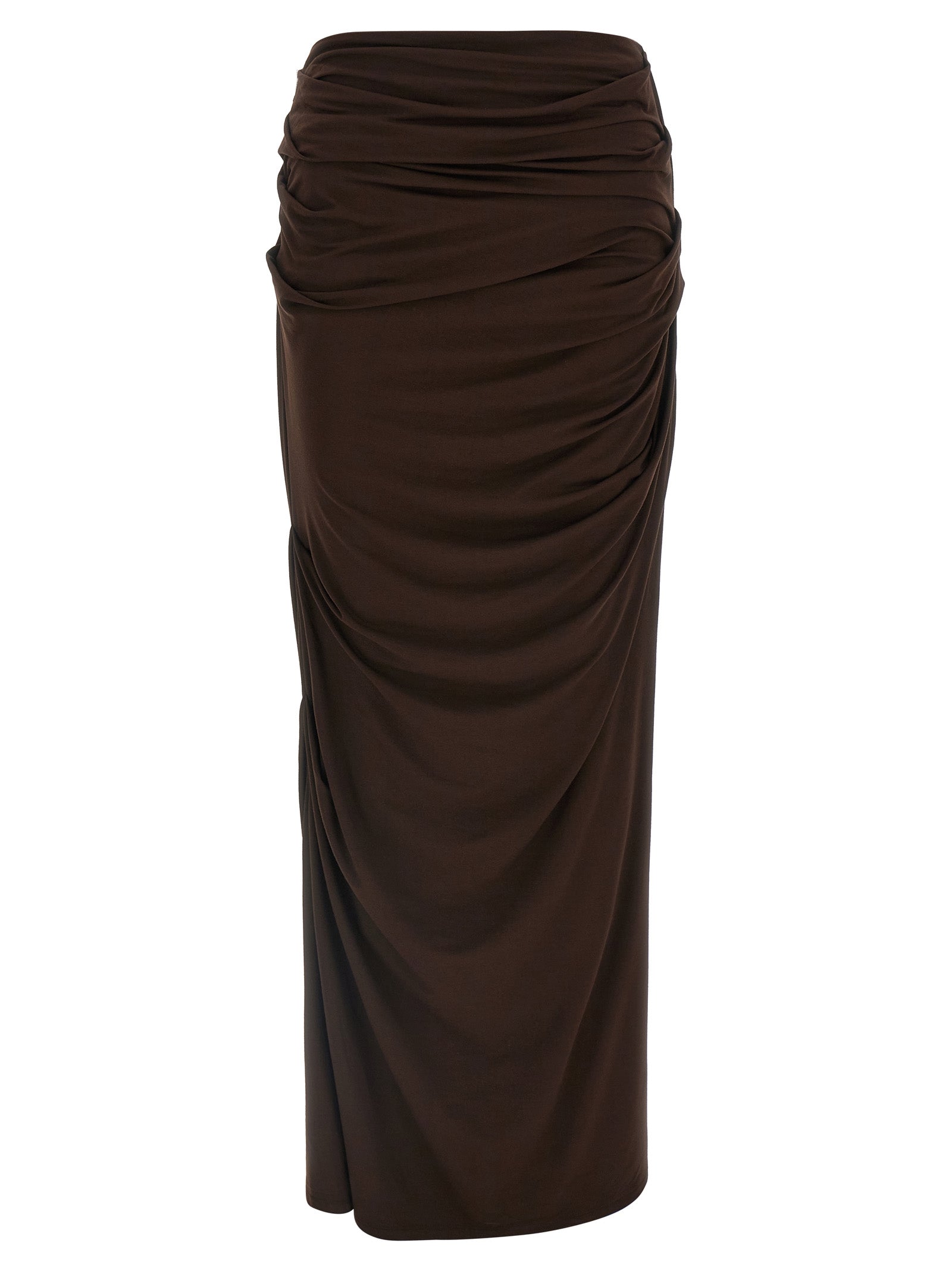 Entire Studios Brown Viscose Mini Women's Skirt