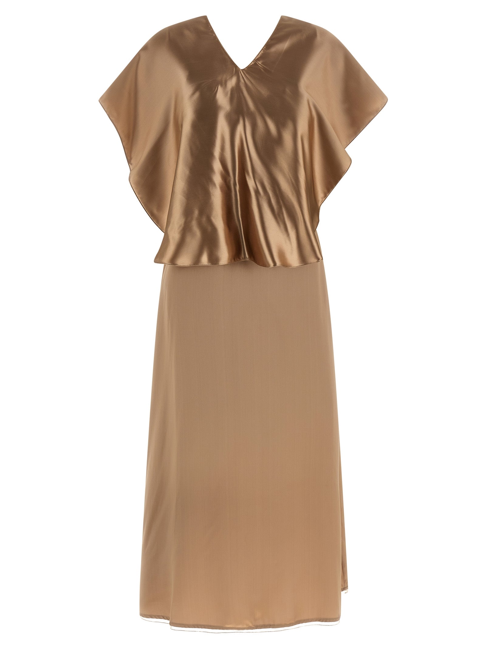 Fabiana Filippi Beige Viscose Midi Women's Dress