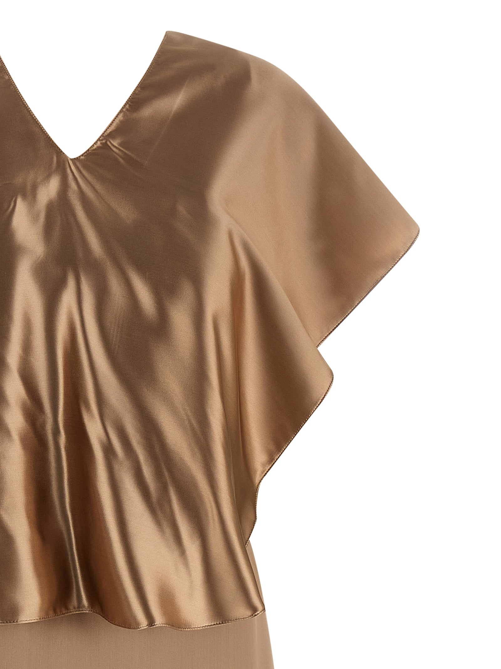 Fabiana Filippi Beige Viscose Midi Women's Dress