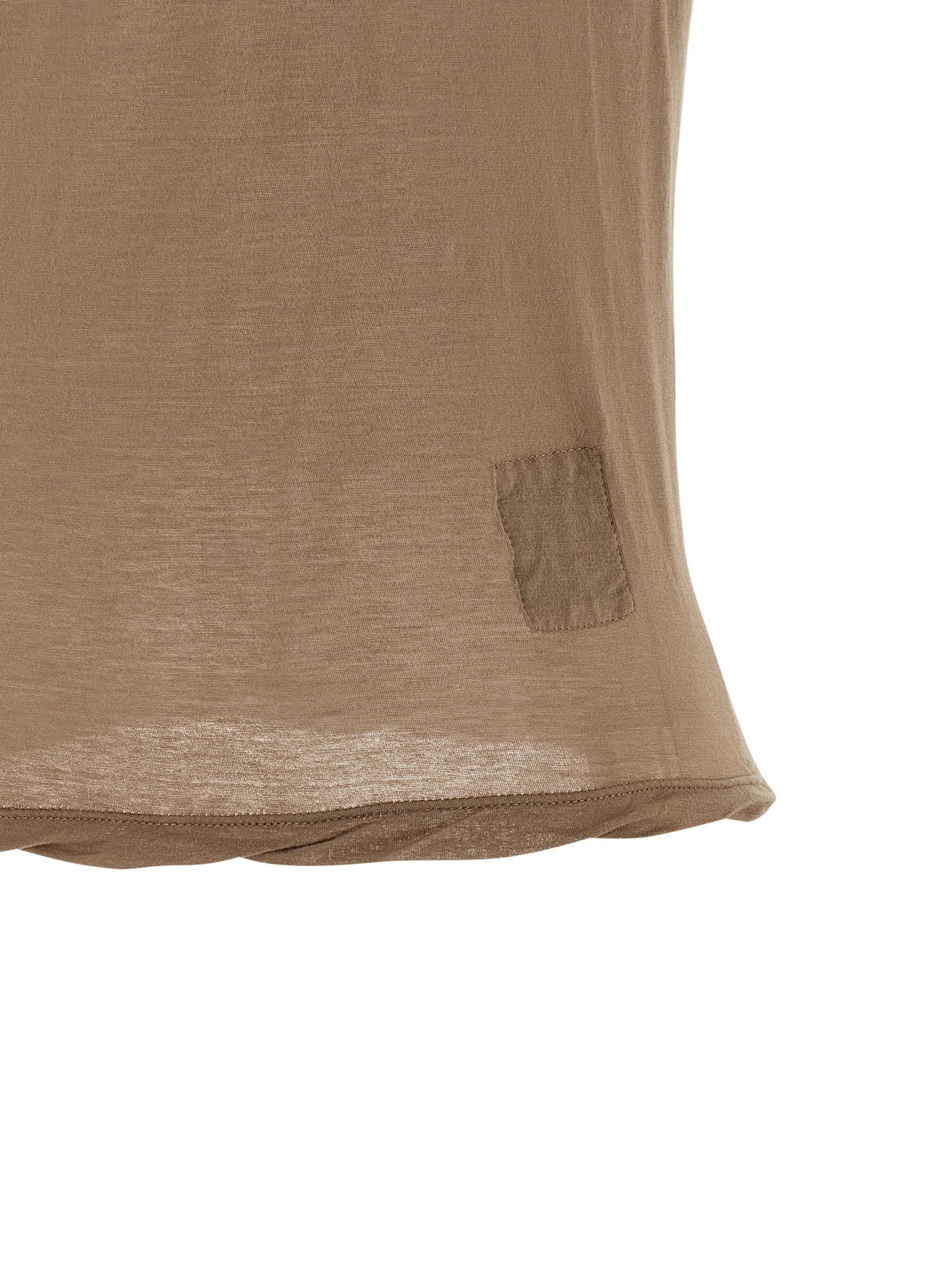 DRKSHDW Beige Cotton Sleeveles Women's T-Shirt