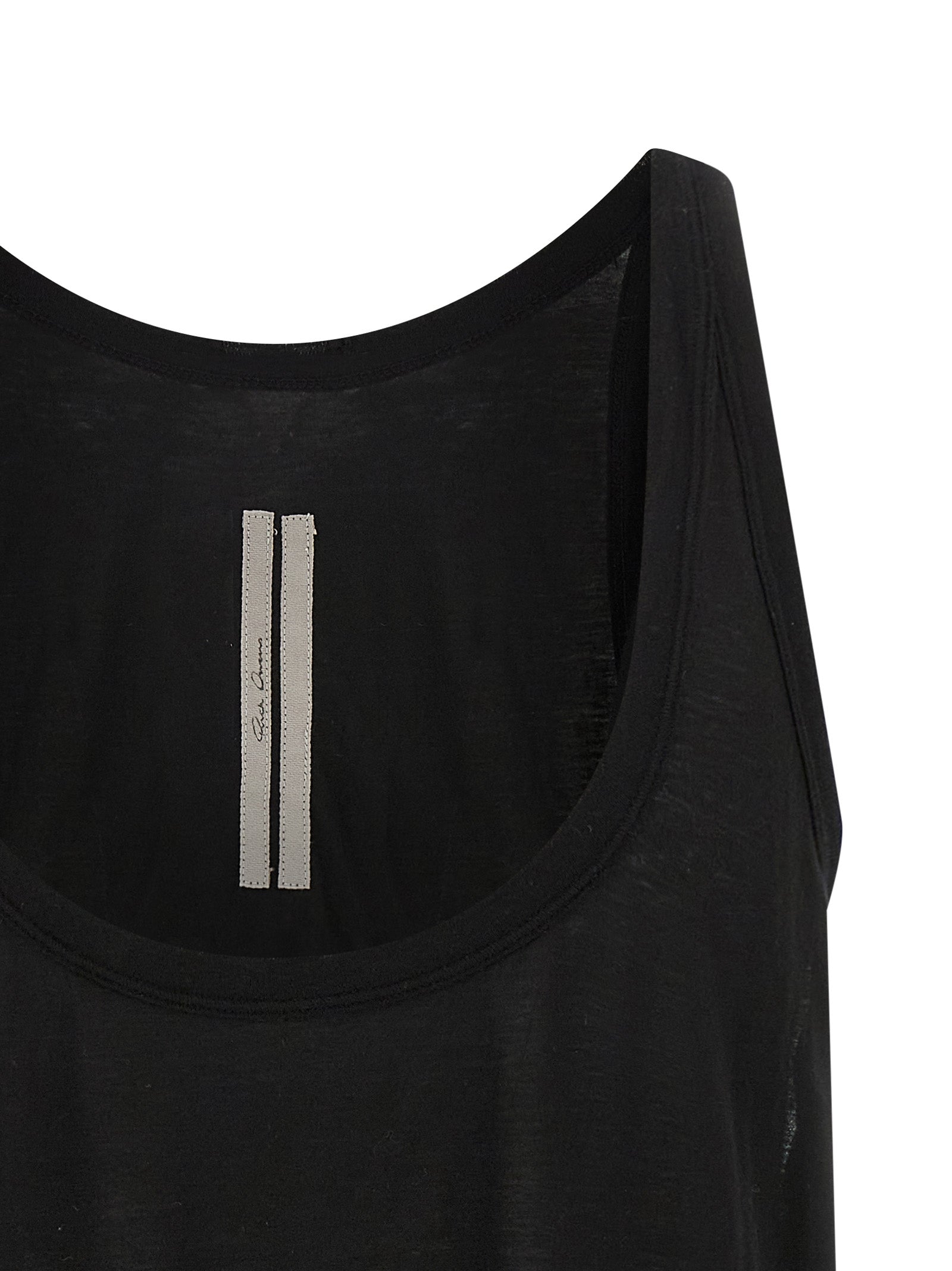 Rick Owens Black Cotton Tank Men's Tops