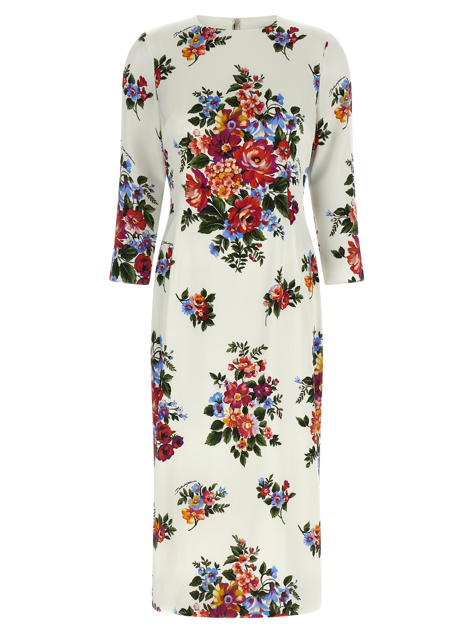 Dolce & Gabbana White Viscose Midi Women's Dress