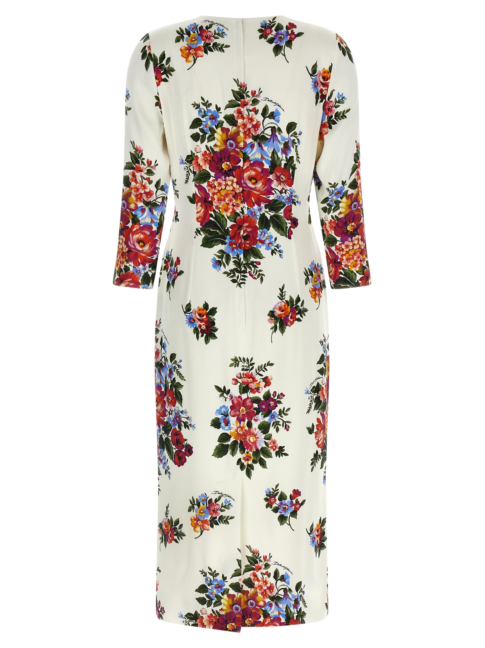 Dolce & Gabbana White Viscose Midi Women's Dress