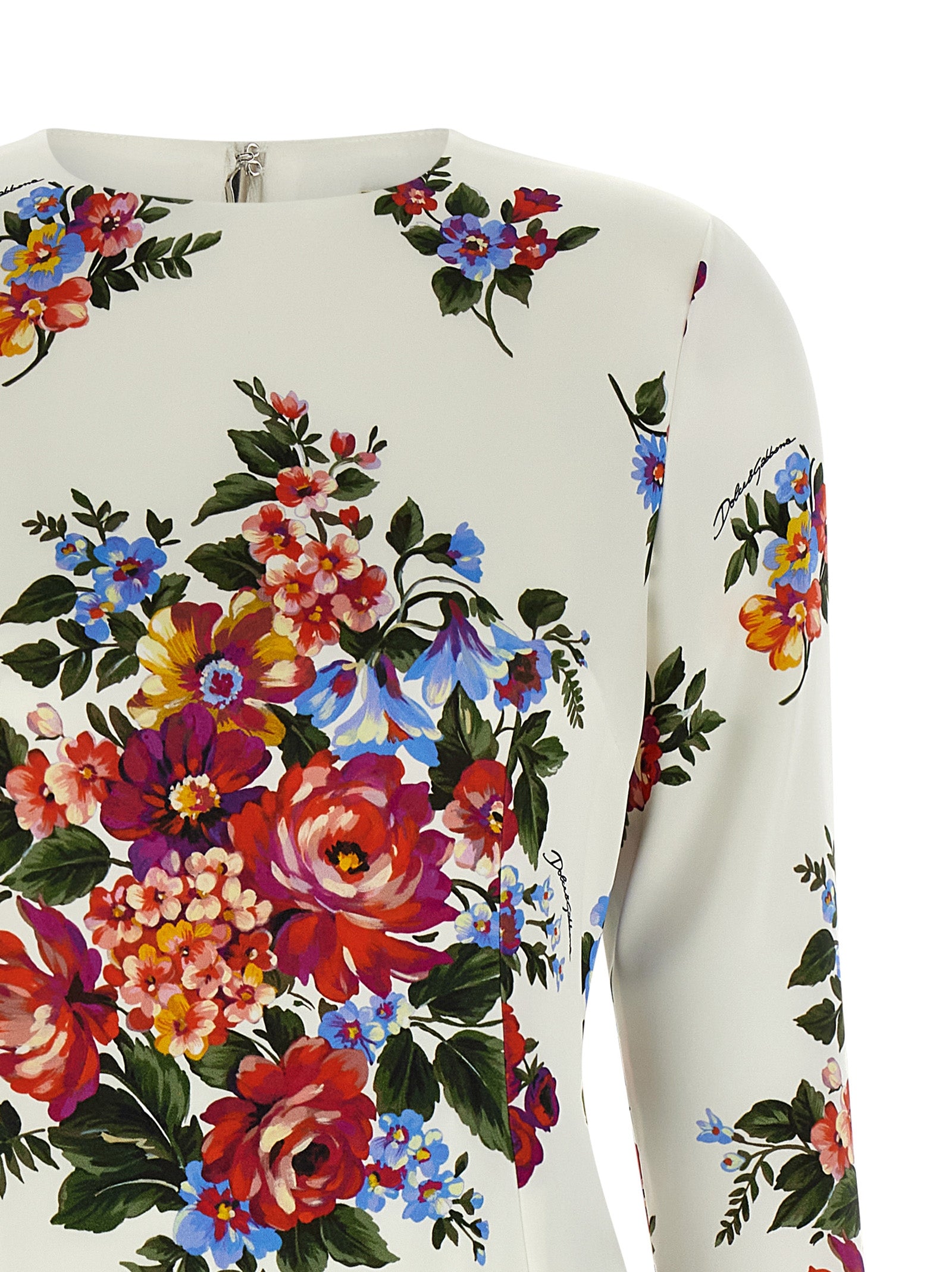 Dolce & Gabbana White Viscose Midi Women's Dress