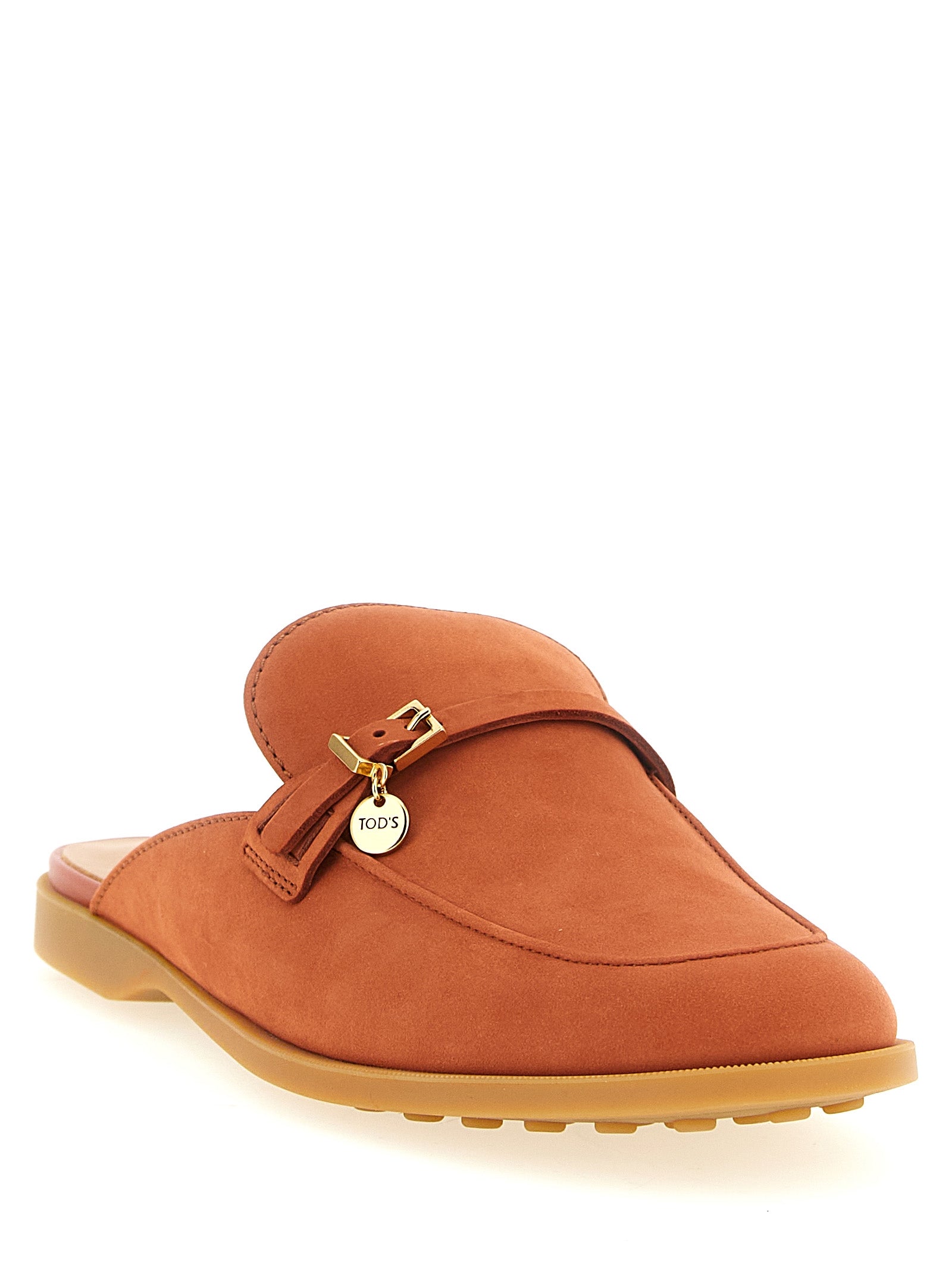 Tod's Orange Calfskin Women's Mules