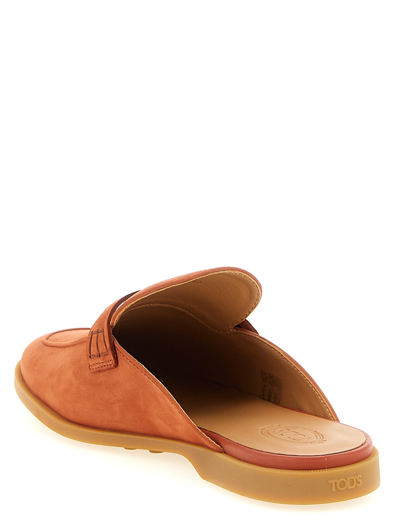 Tod's Orange Calfskin Women's Mules