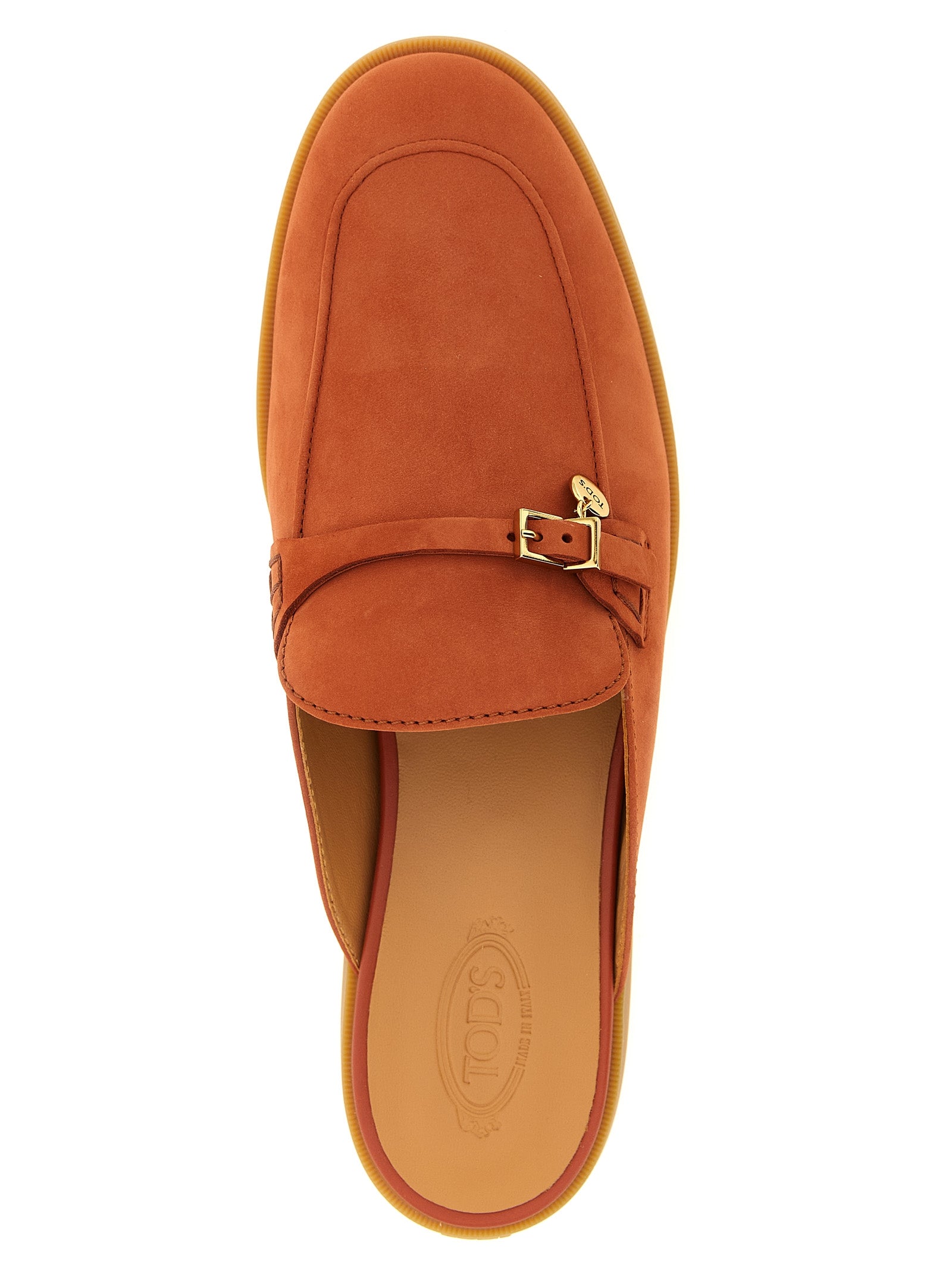 Tod's Orange Calfskin Women's Mules