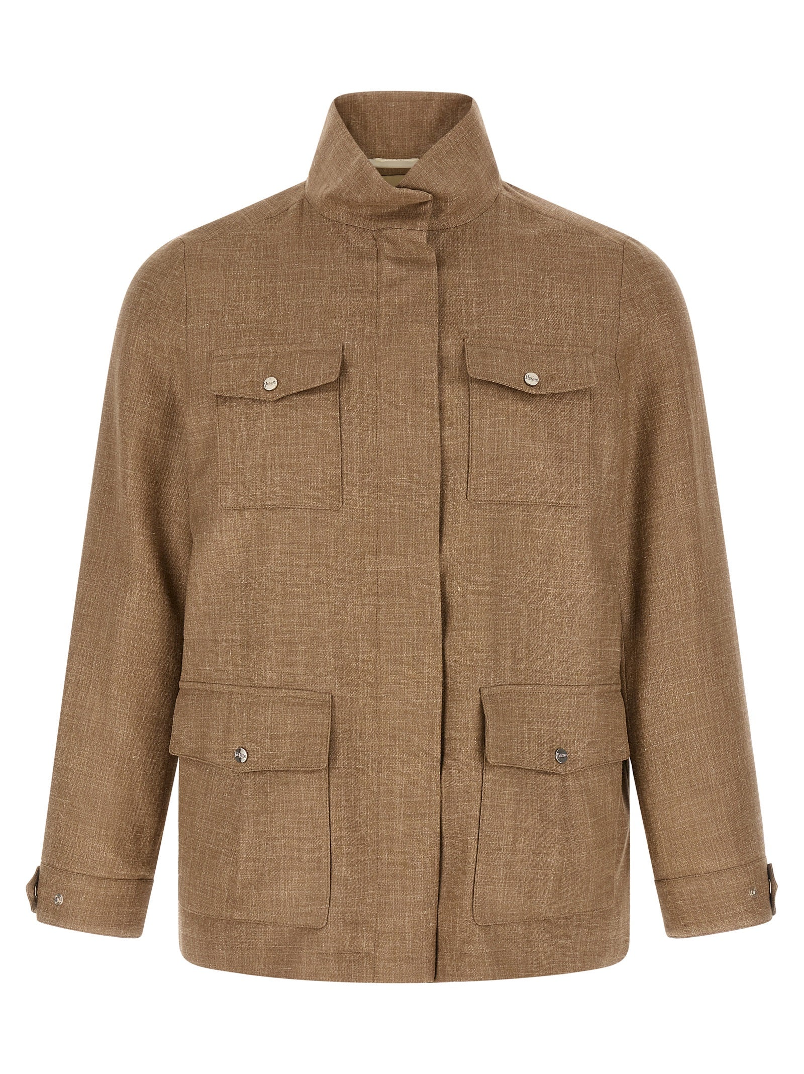 Herno Beige Wool Full-Length Women's Jacket