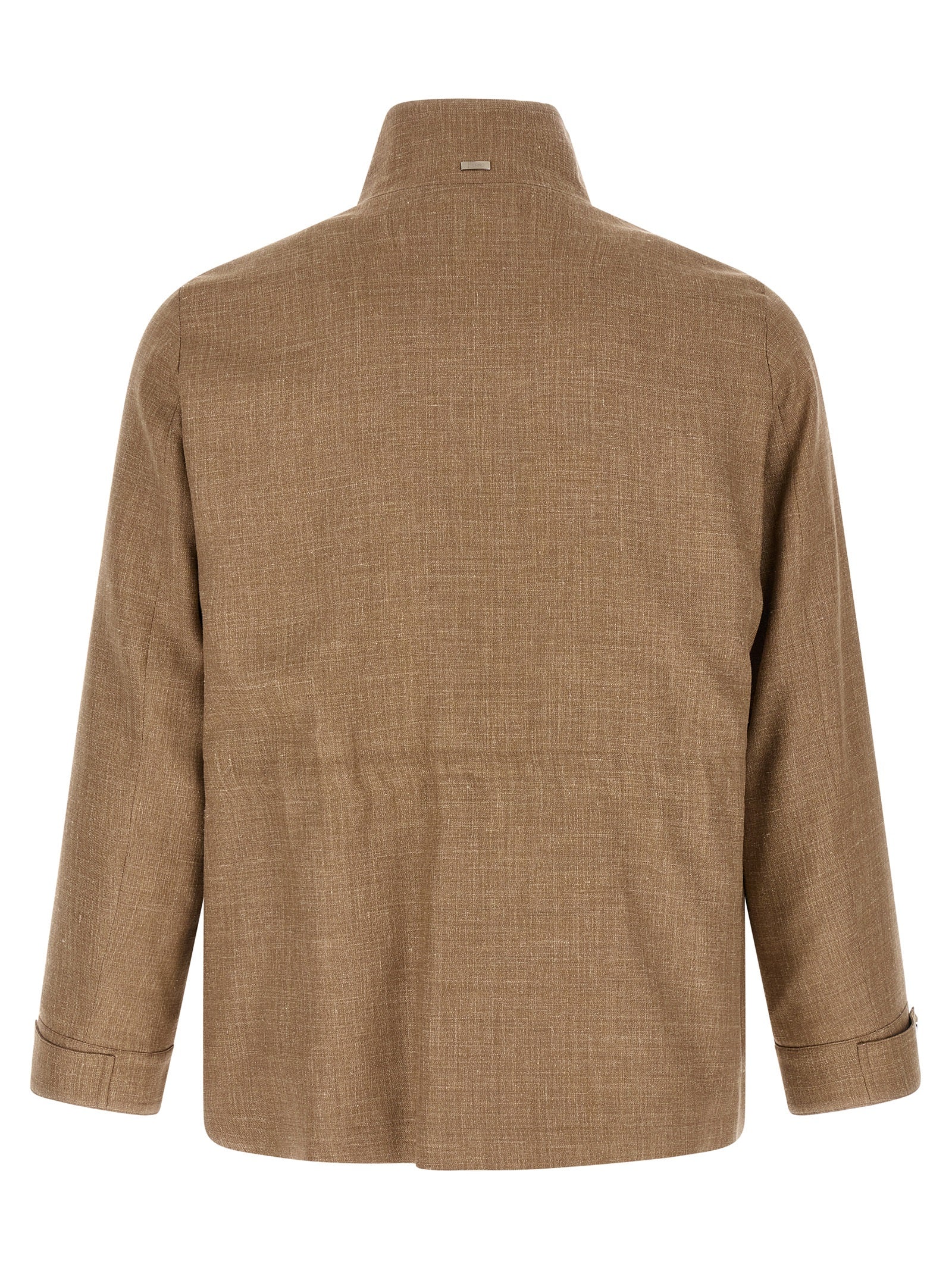 Herno Beige Wool Full-Length Women's Jacket