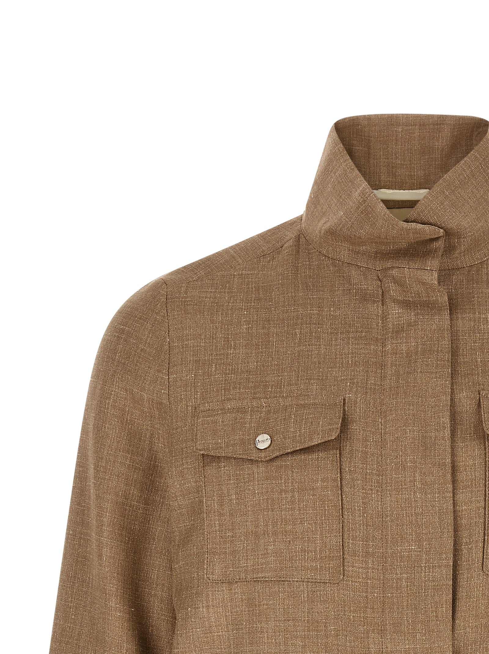 Herno Beige Wool Full-Length Women's Jacket