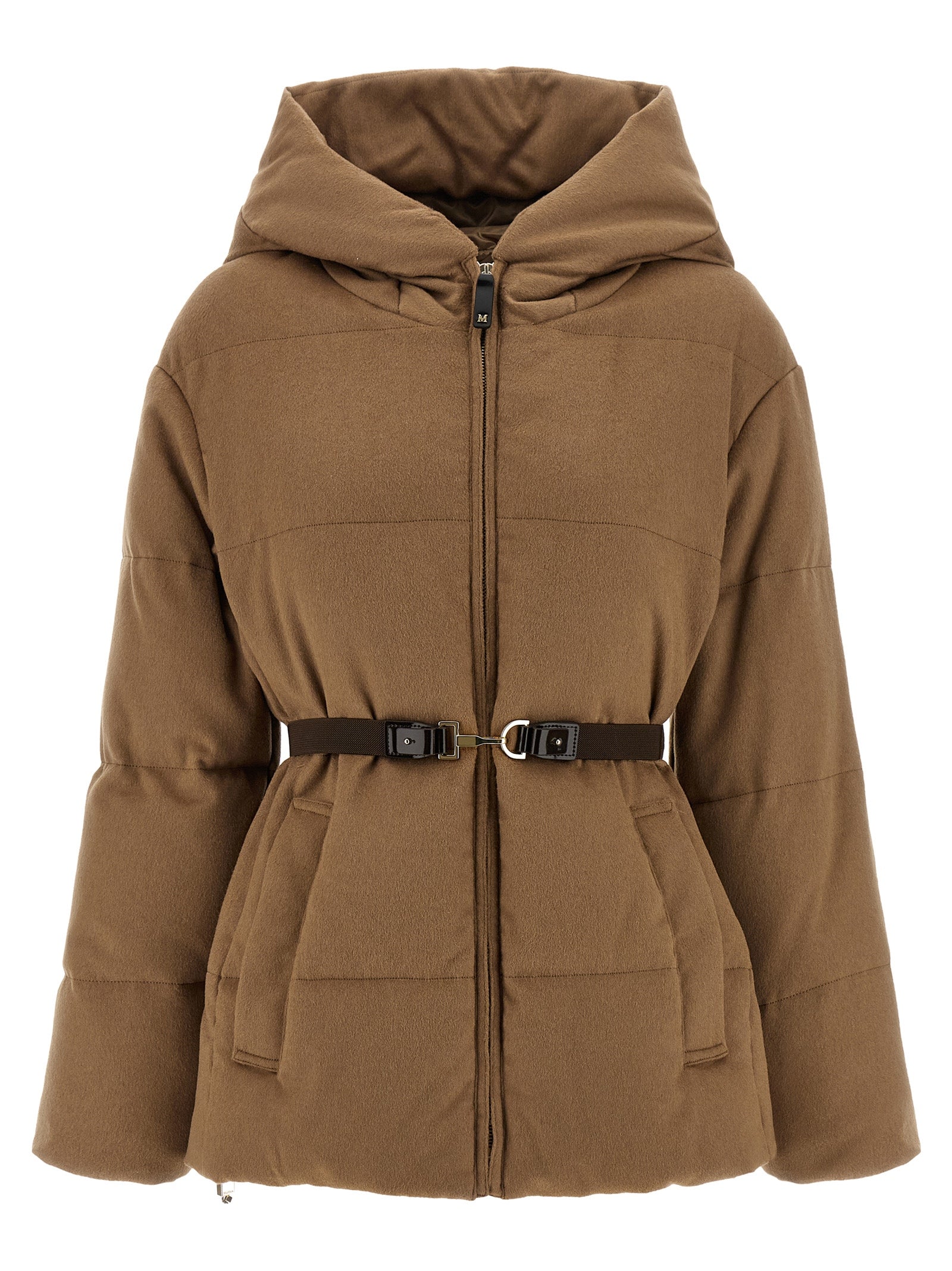 Max Mara Brown Camel Hair Full-Length Women's Jacket