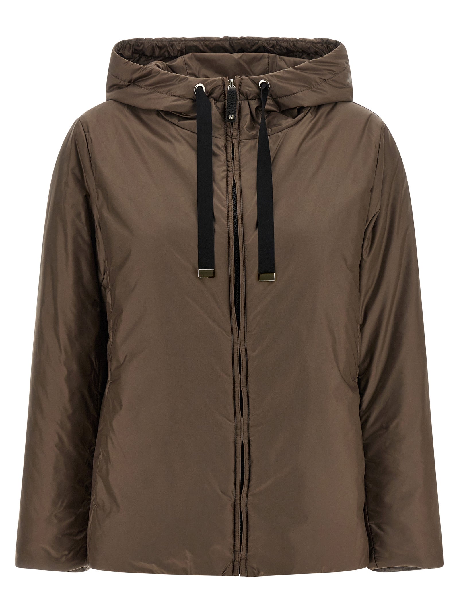 Max Mara Brown Polyester Full-Length Women's Jacket