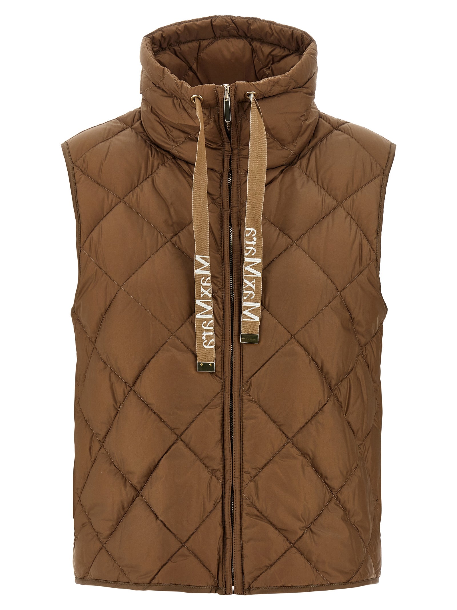 Max Mara Brown Polyamide Sleeveless Women's Jacket