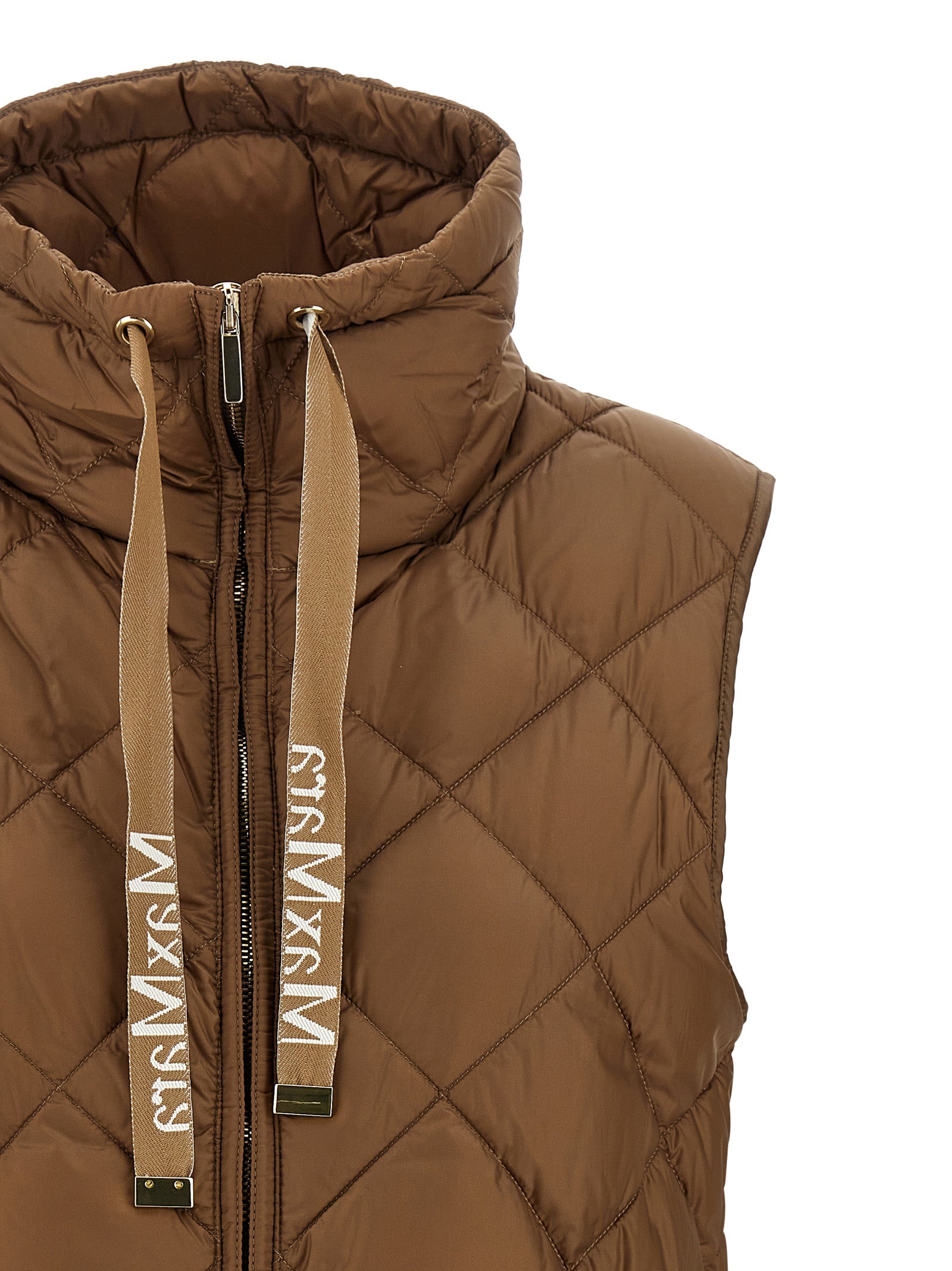Max Mara Brown Polyamide Sleeveless Women's Jacket