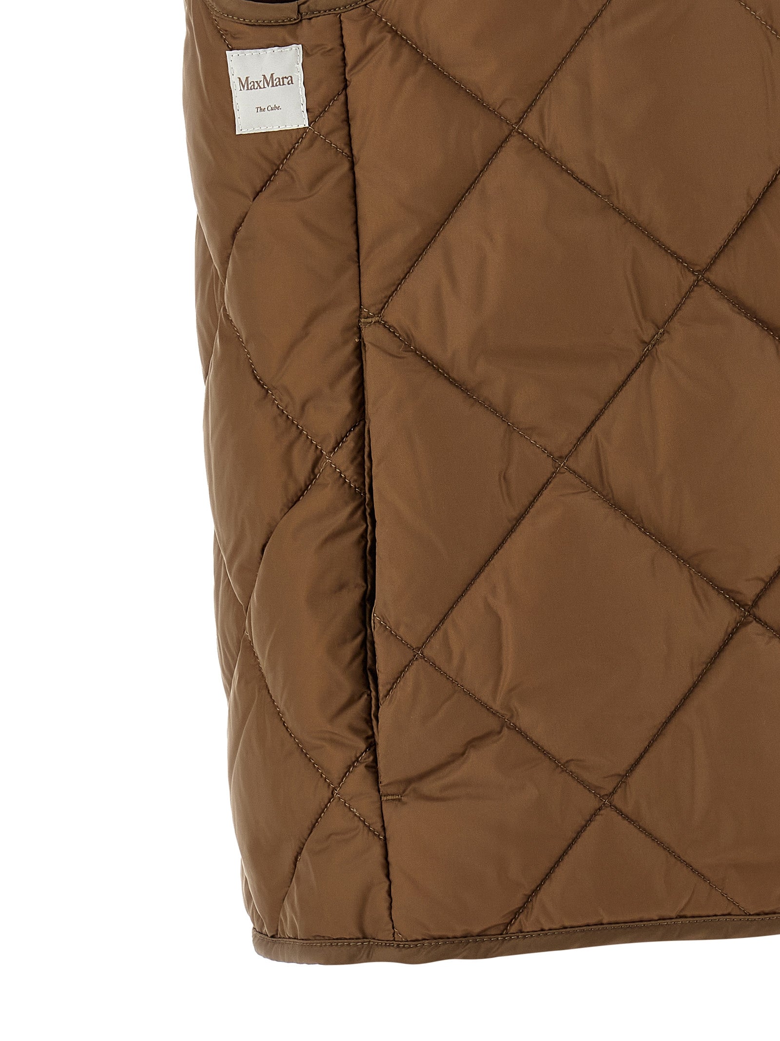 Max Mara Brown Polyamide Sleeveless Women's Jacket