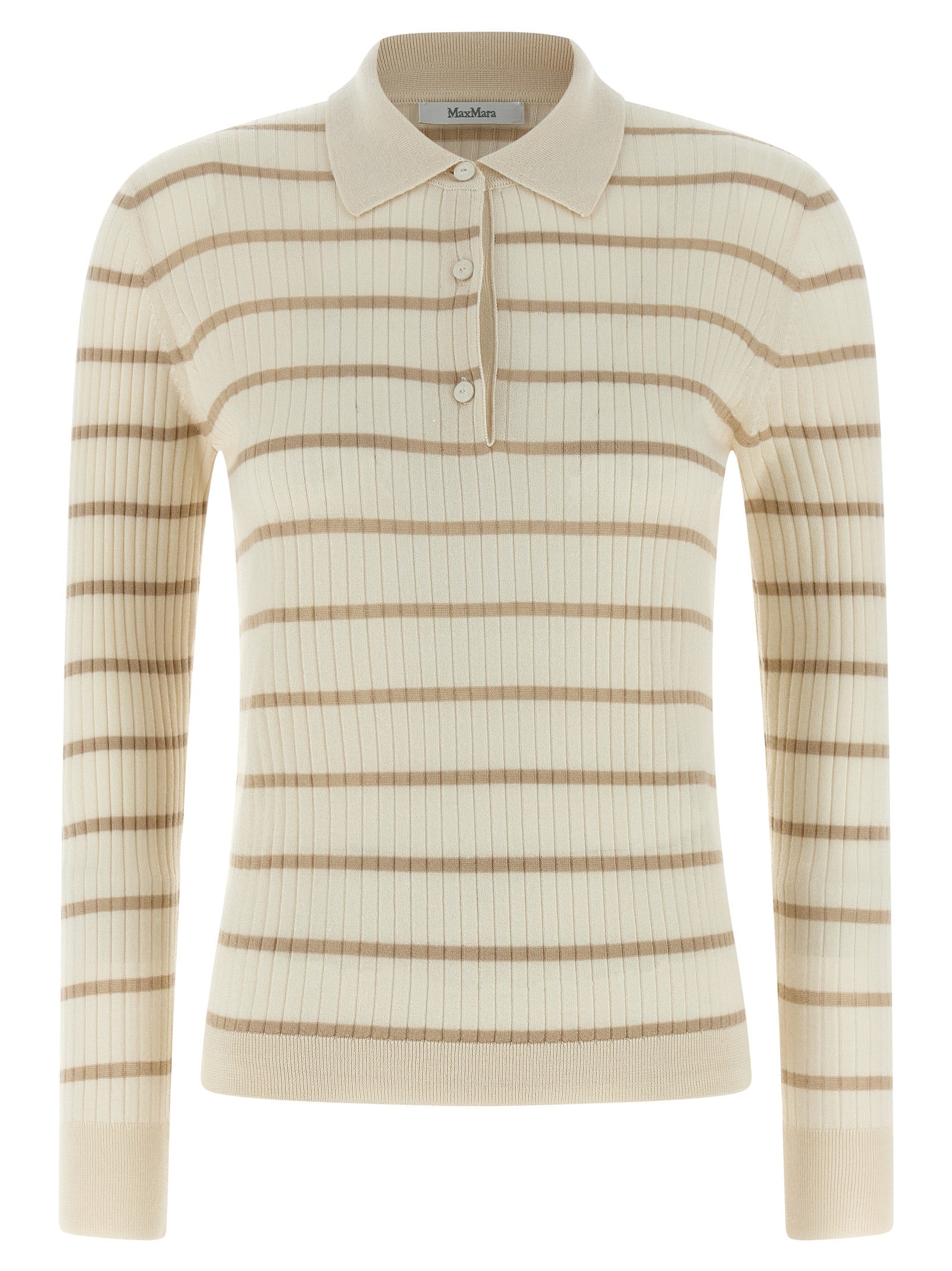 Max Mara Beige Cashmere Polo Women's Shirt