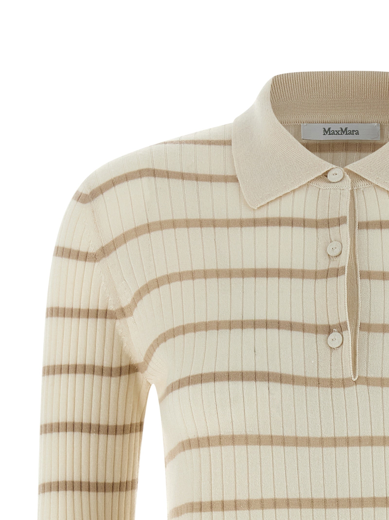 Max Mara Beige Cashmere Polo Women's Shirt