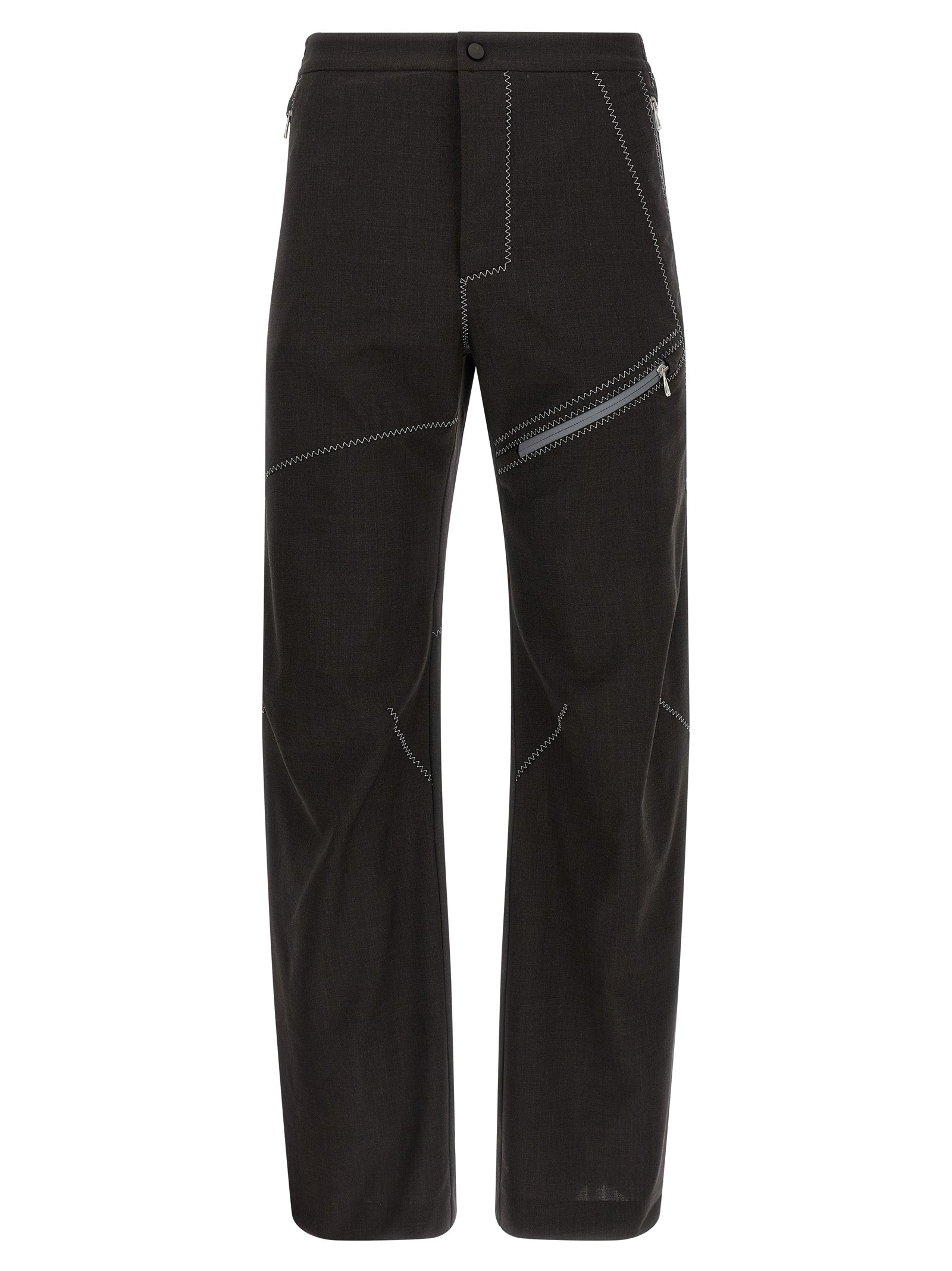 Kiko Kostadinov Brown Virgin Wool Casual Men's Pants