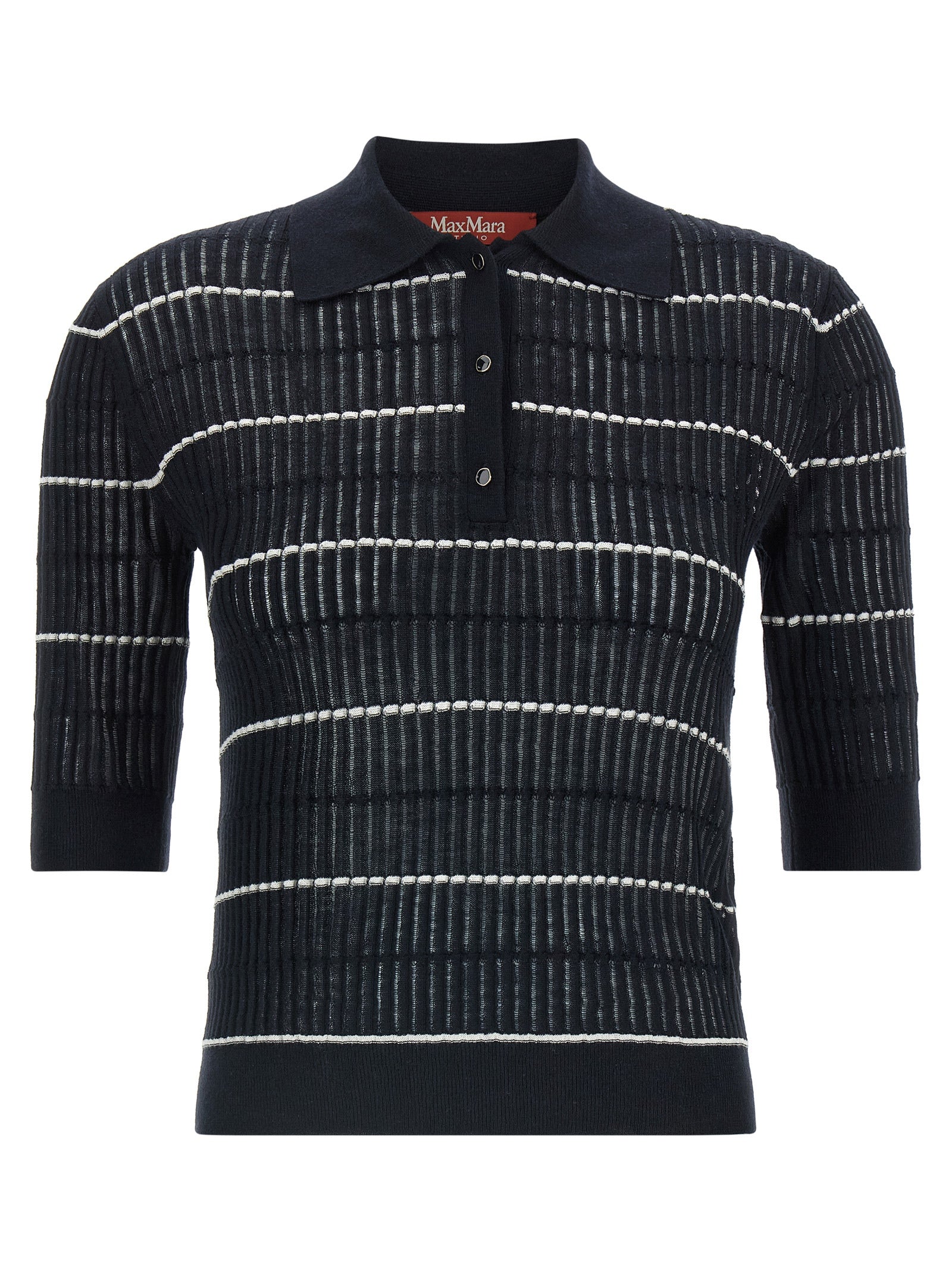 Max Mara Blue Silk Polo Women's Shirt