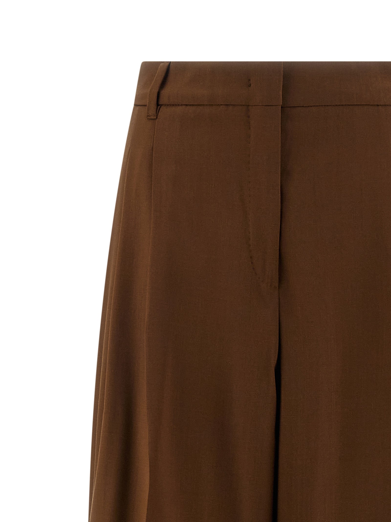 Max Mara Brown Virgin Wool Casual Women's Pants