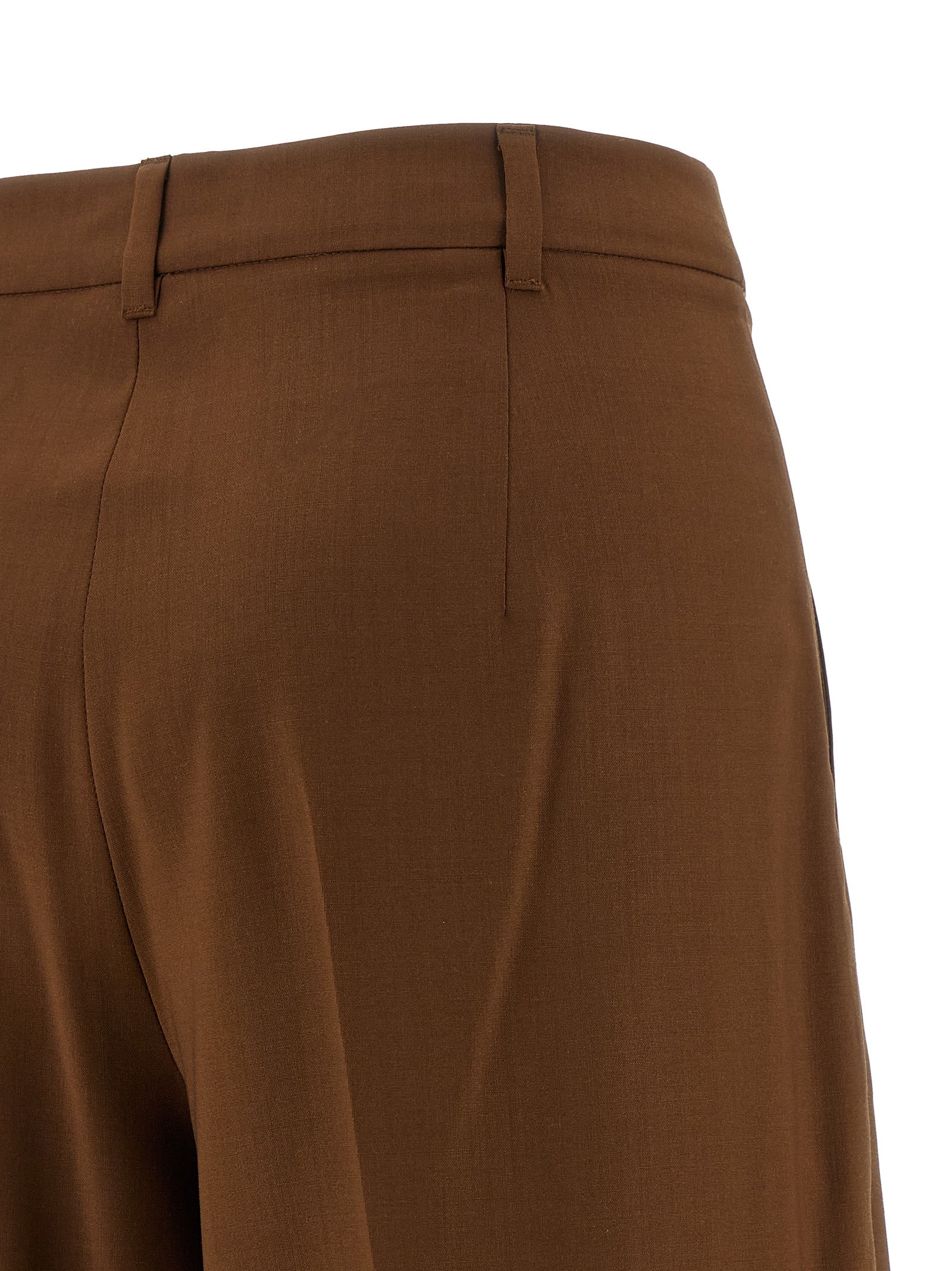 Max Mara Brown Virgin Wool Casual Women's Pants