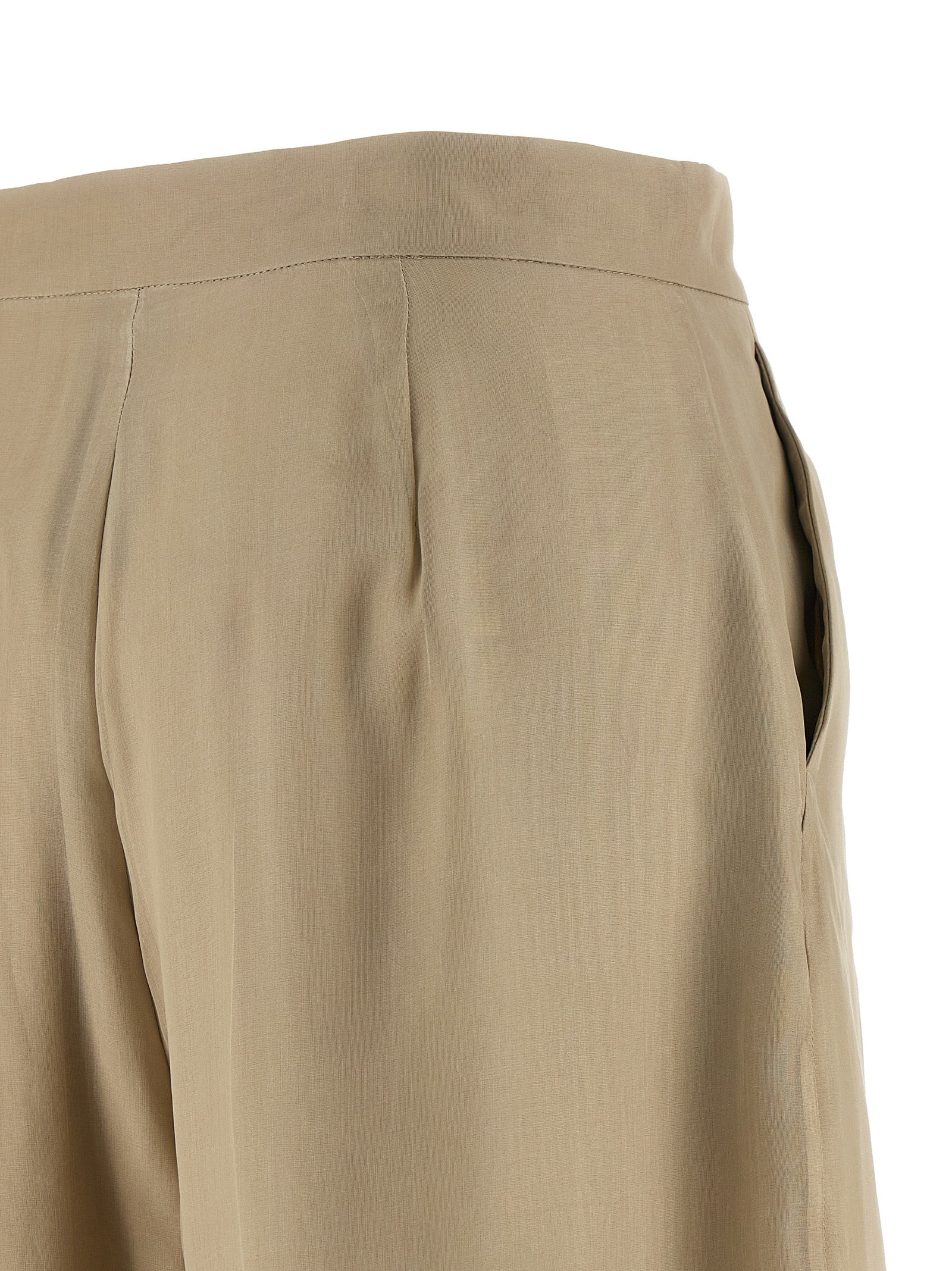 Max Mara Beige Silk Casual Women's Pants