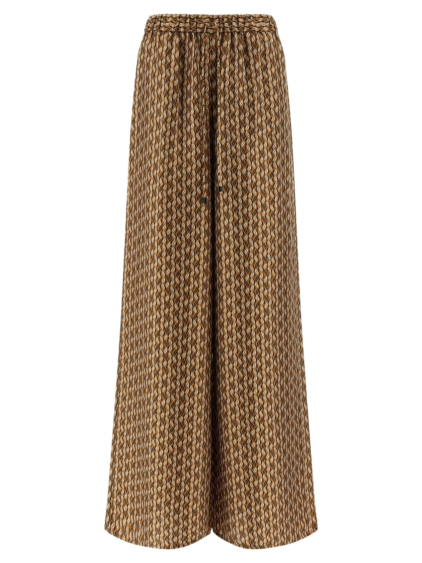 Max Mara Brown Silk Casual Women's Pants