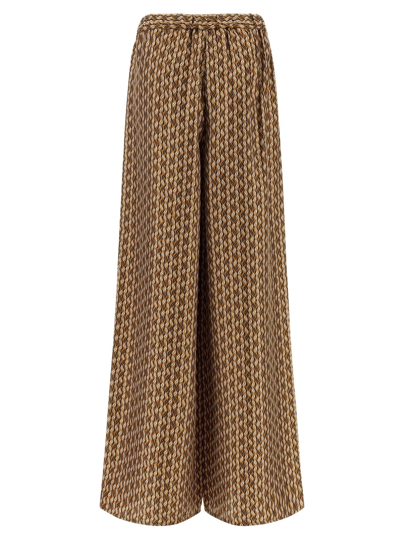 Max Mara Brown Silk Casual Women's Pants