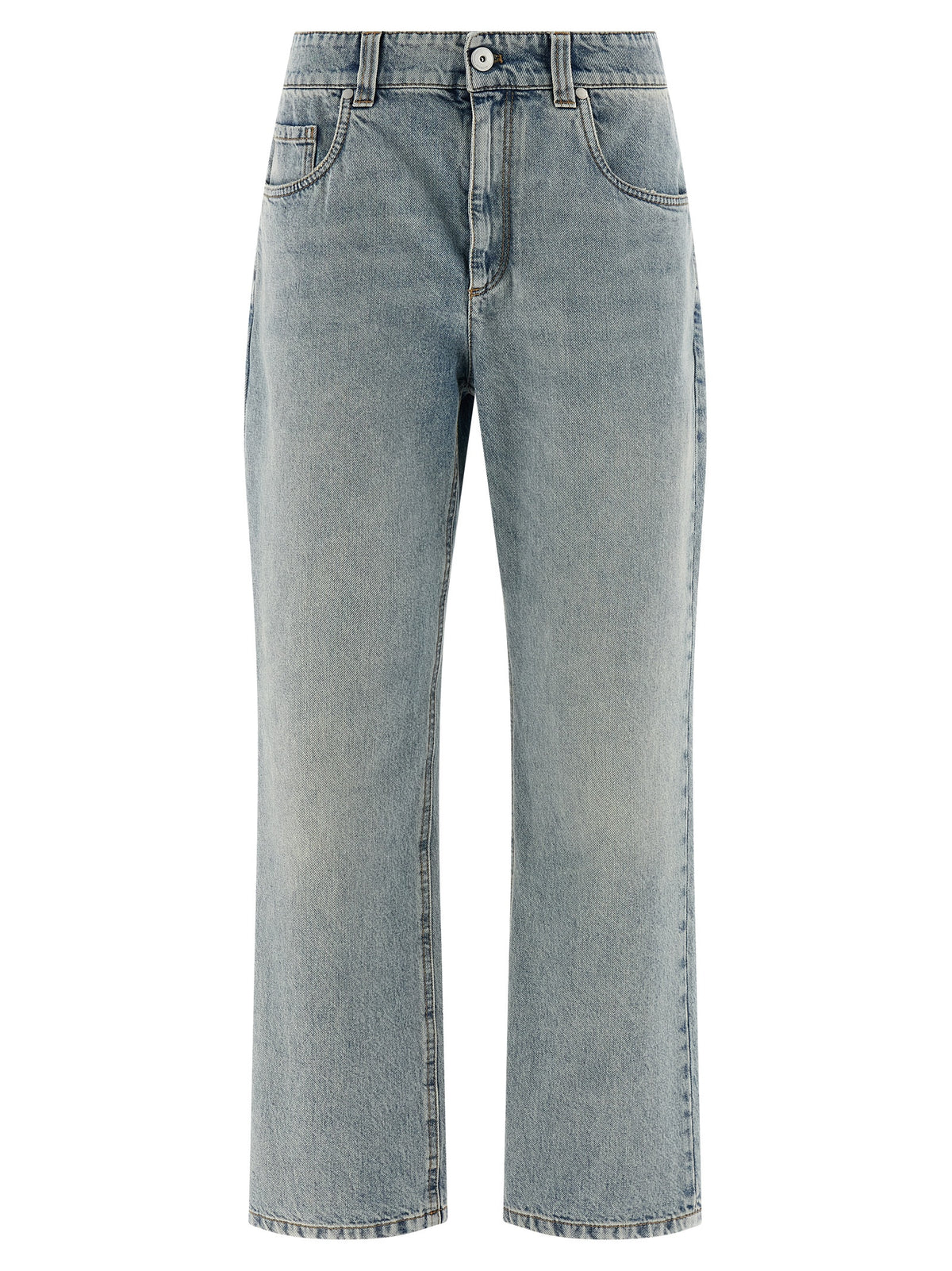 Brunello Cucinelli Blue Cotton Straight-Leg Women's Jeans