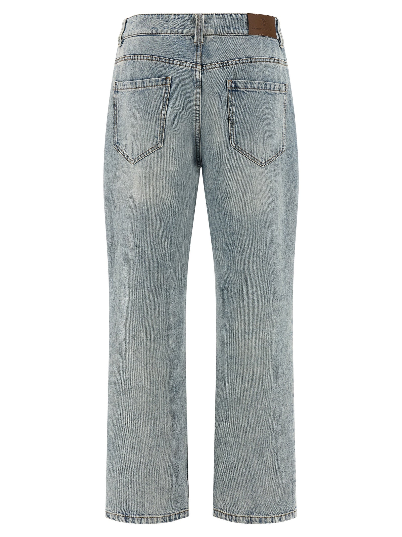 Brunello Cucinelli Blue Cotton Straight-Leg Women's Jeans