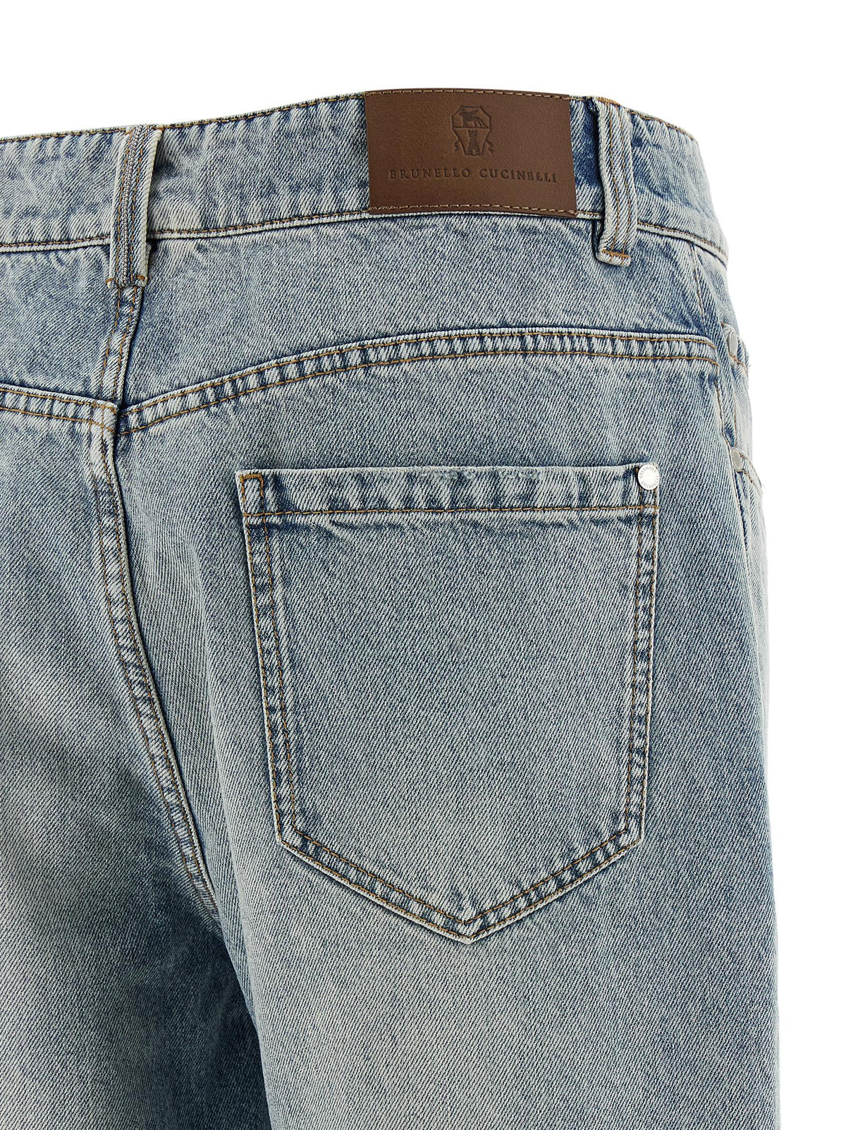 Brunello Cucinelli Blue Cotton Straight-Leg Women's Jeans