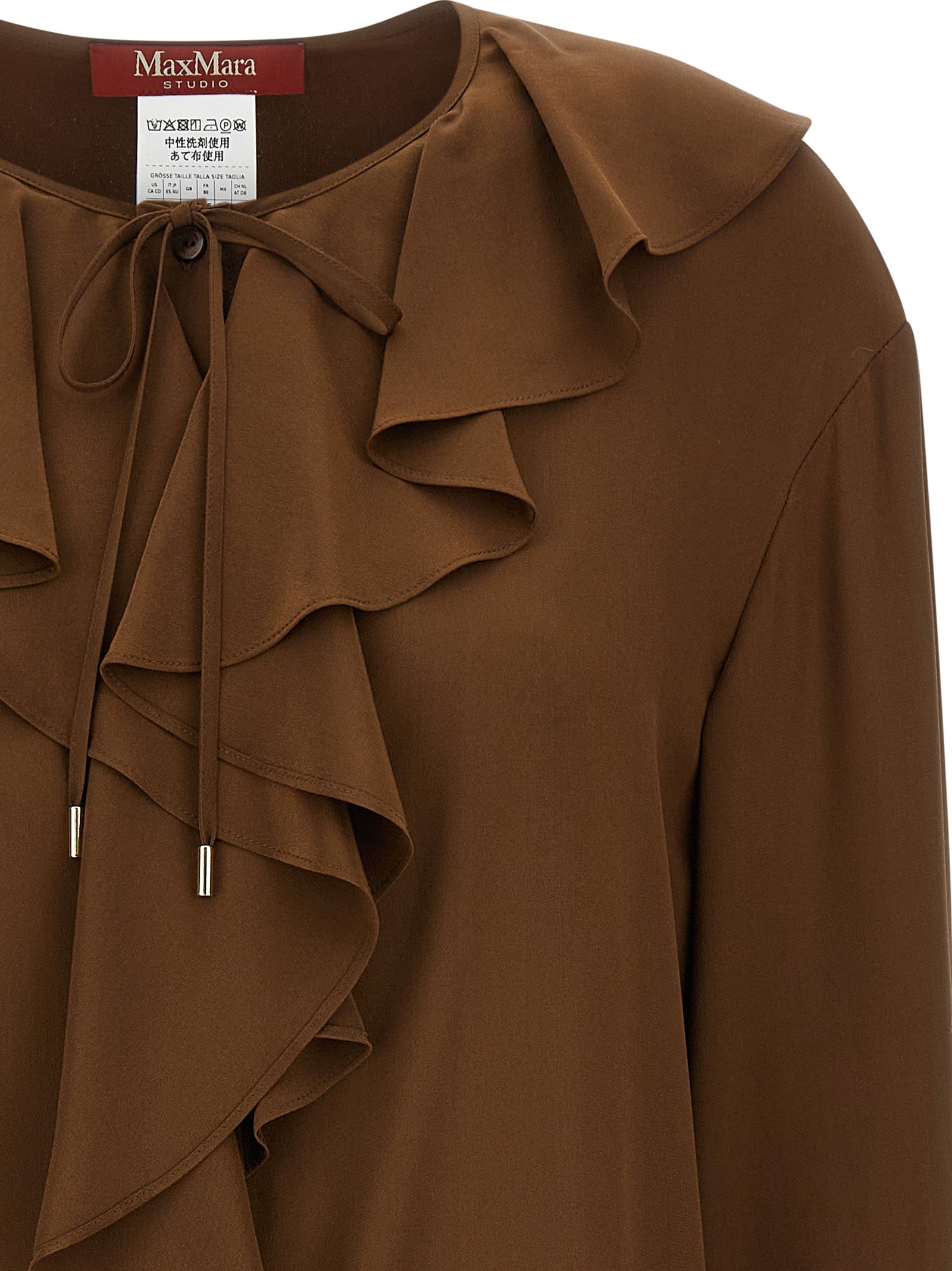 Max Mara Brown Silk Women's Blouse