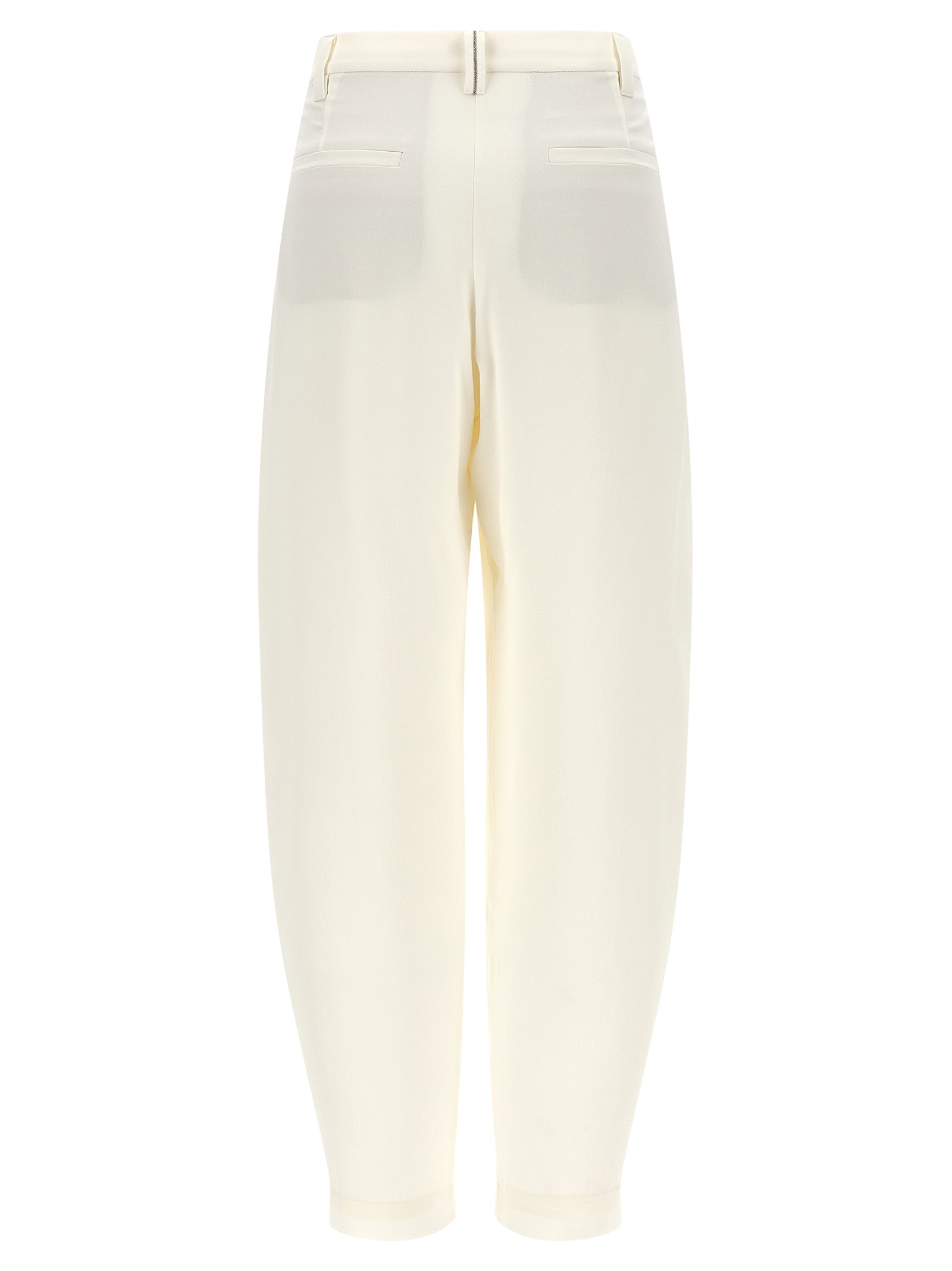 Brunello Cucinelli Beige Viscose Casual Women's Pants