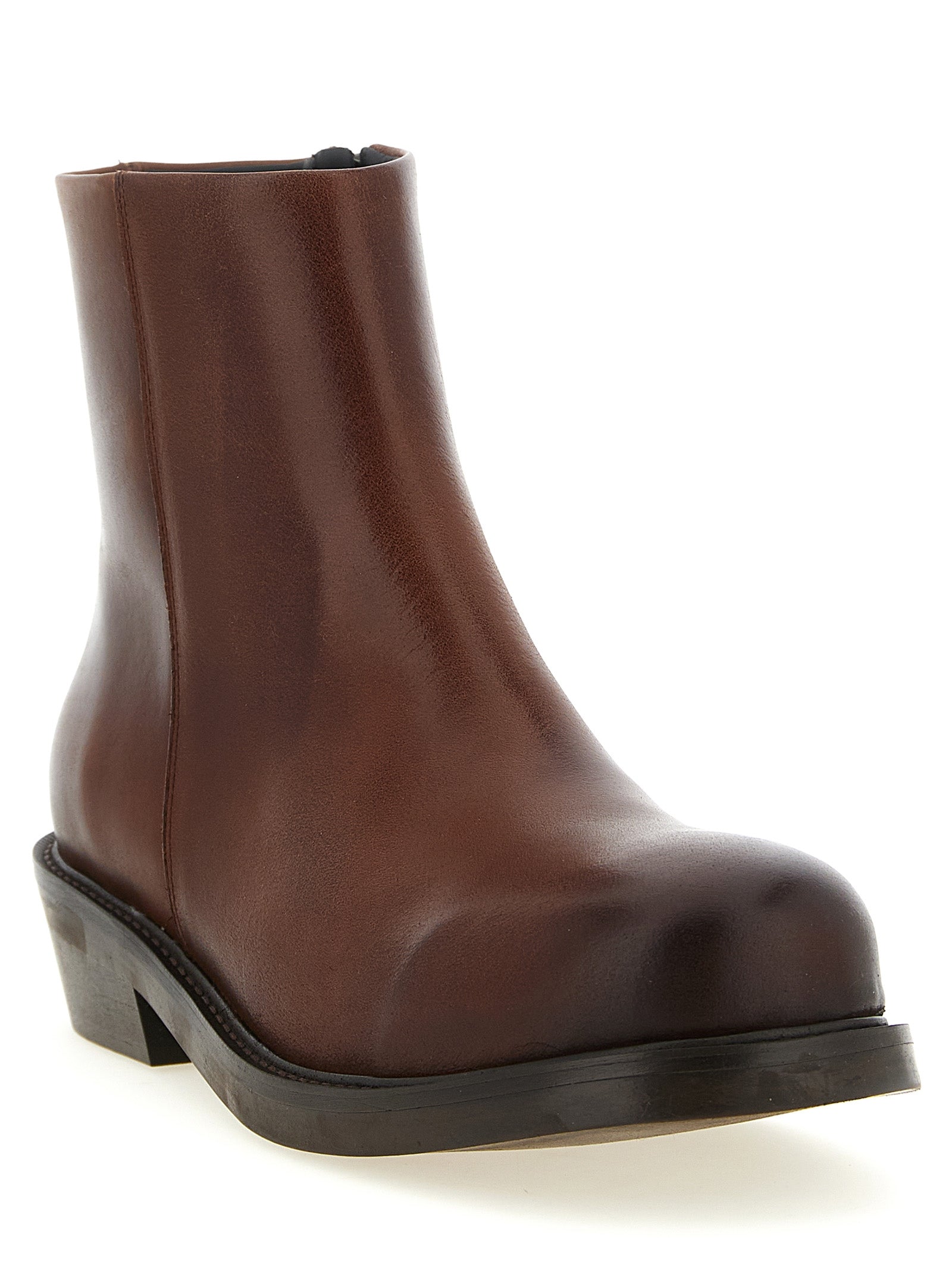 SÉFR Brown Calfskin Ankle Men's Boots
