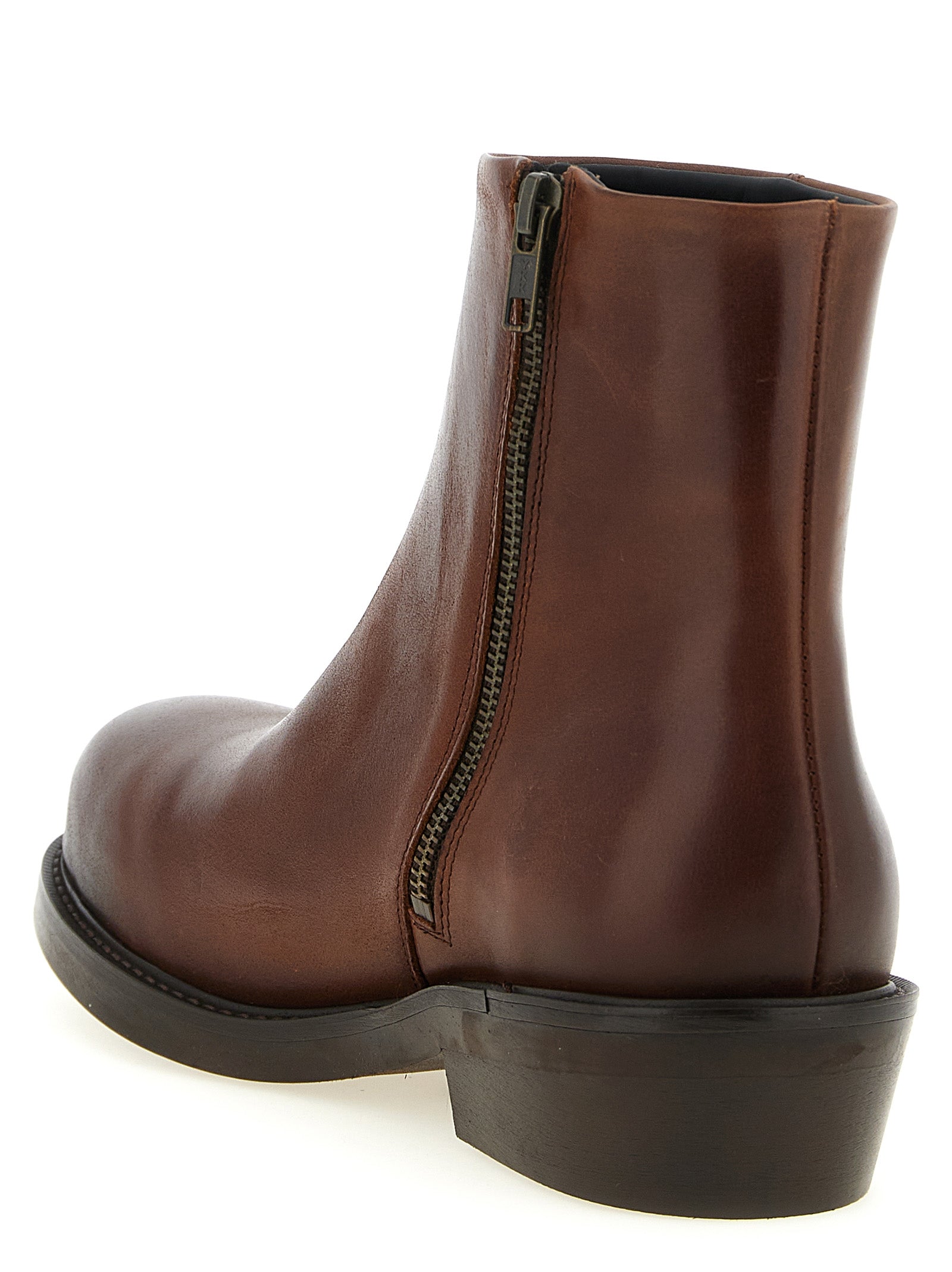 SÉFR Brown Calfskin Ankle Men's Boots