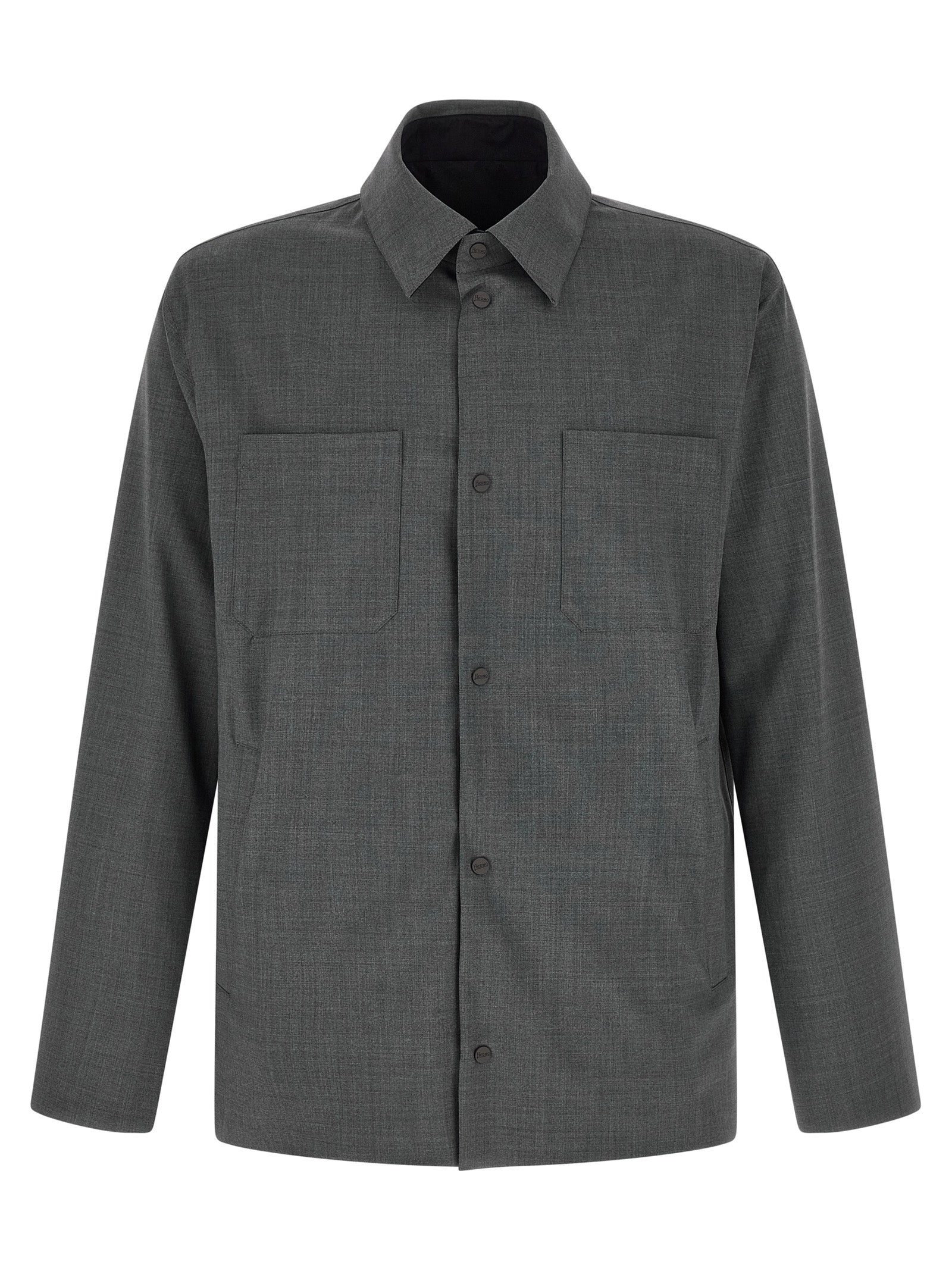 Herno Gray Polyester Full-Length Men's Jacket