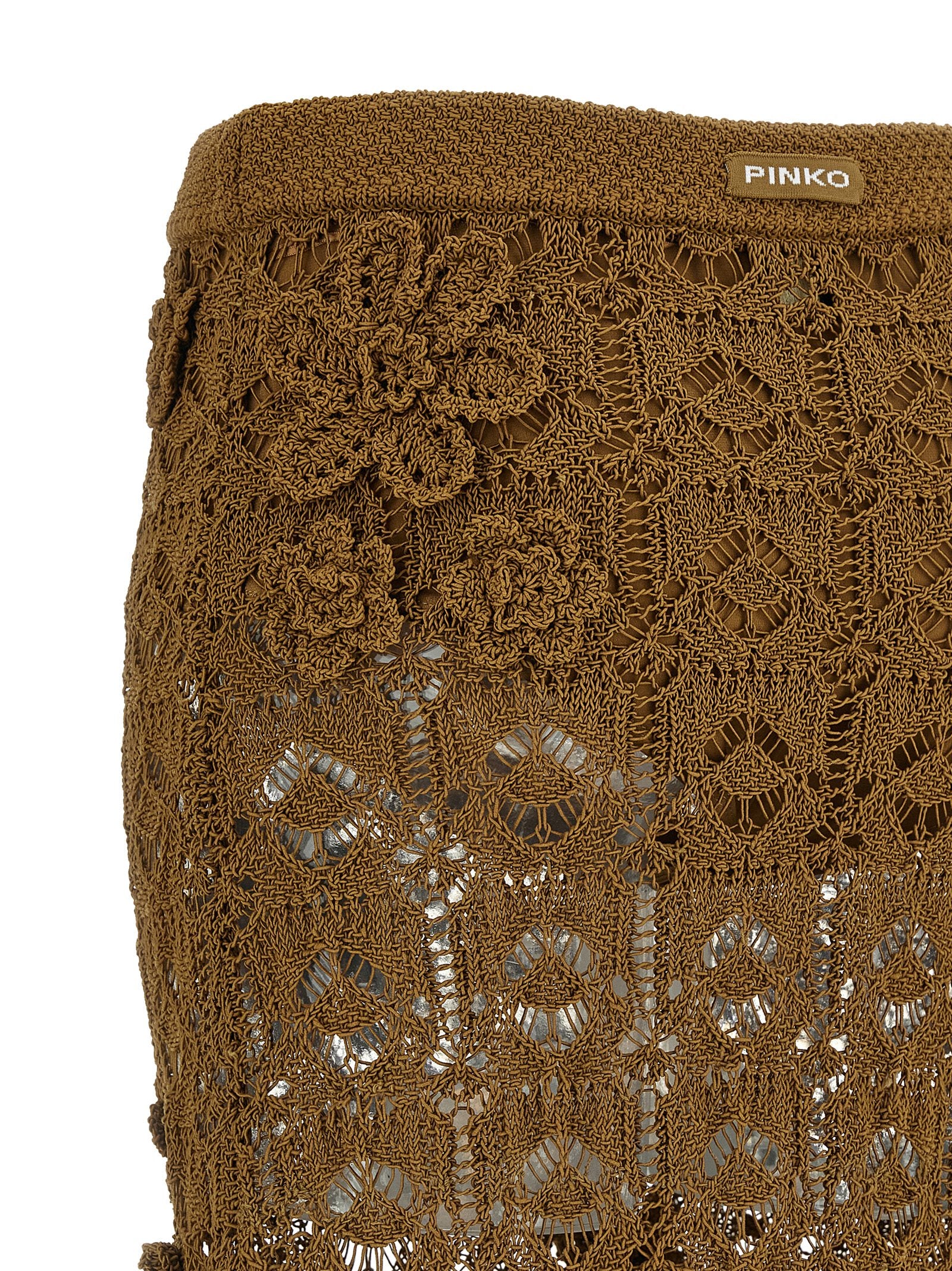 PINKO Brown Cotton Midi Women's Skirt