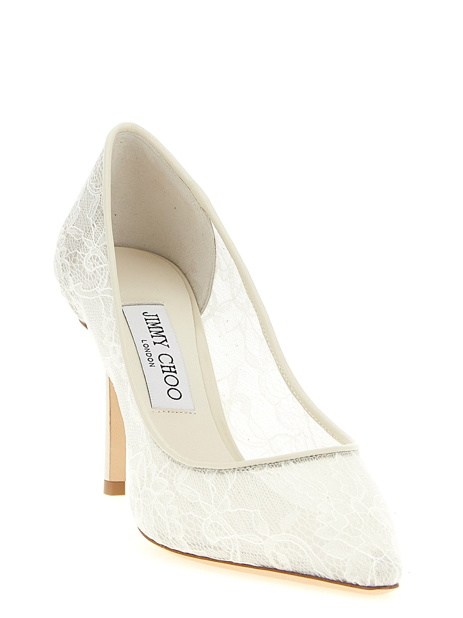 Jimmy Choo White Tencel High Heel Women's Pumps