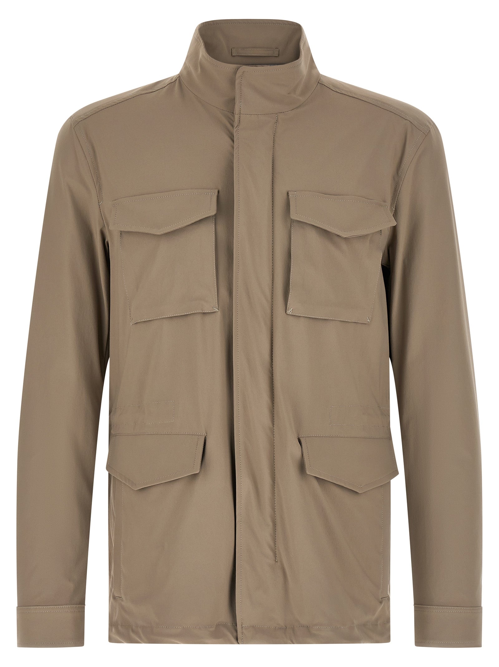 Herno Beige Polyamide Full-Length Men's Jacket