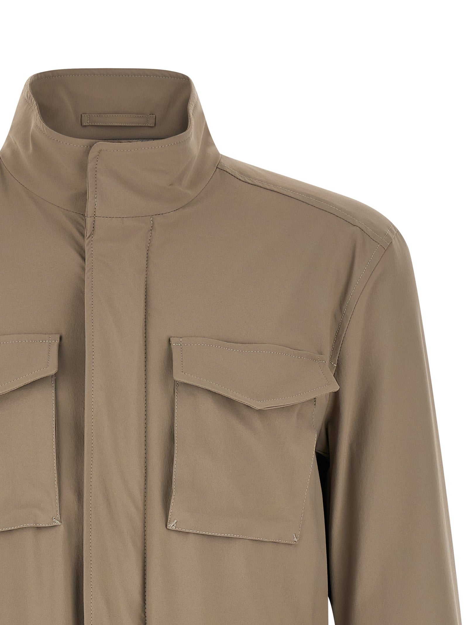 Herno Beige Polyamide Full-Length Men's Jacket