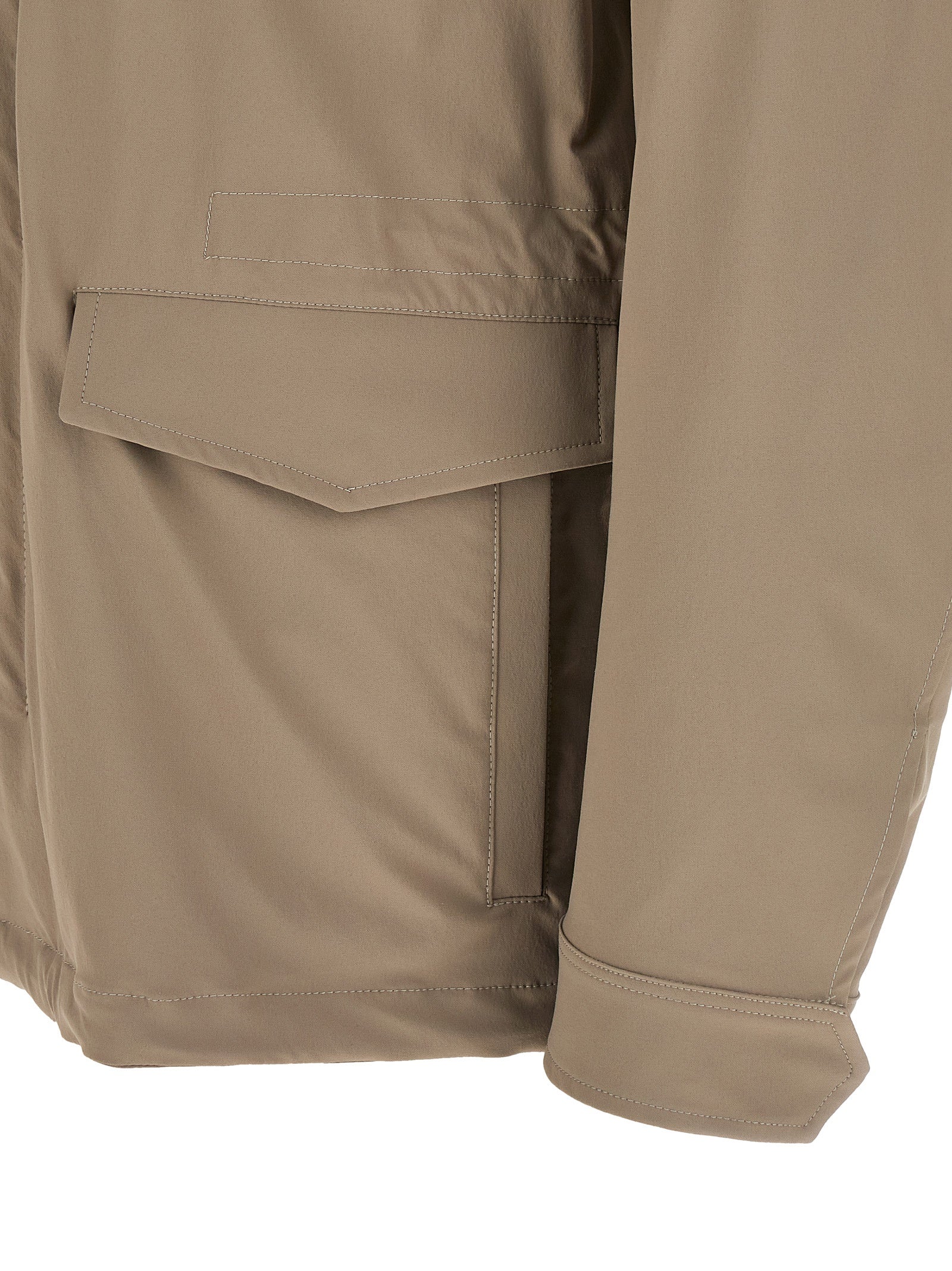 Herno Beige Polyamide Full-Length Men's Jacket