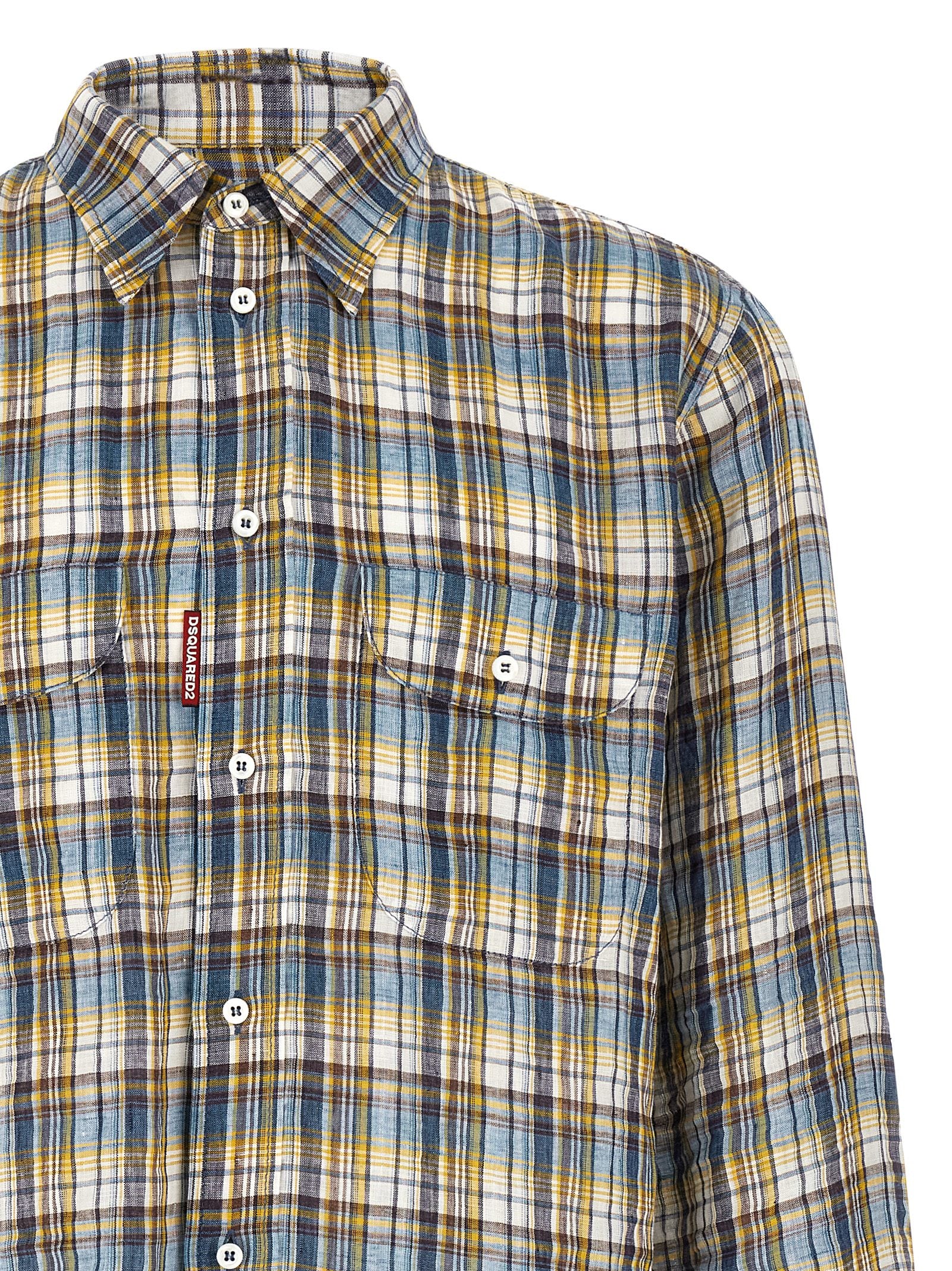 Dsquared² Multicolor Linen Men's Blouse