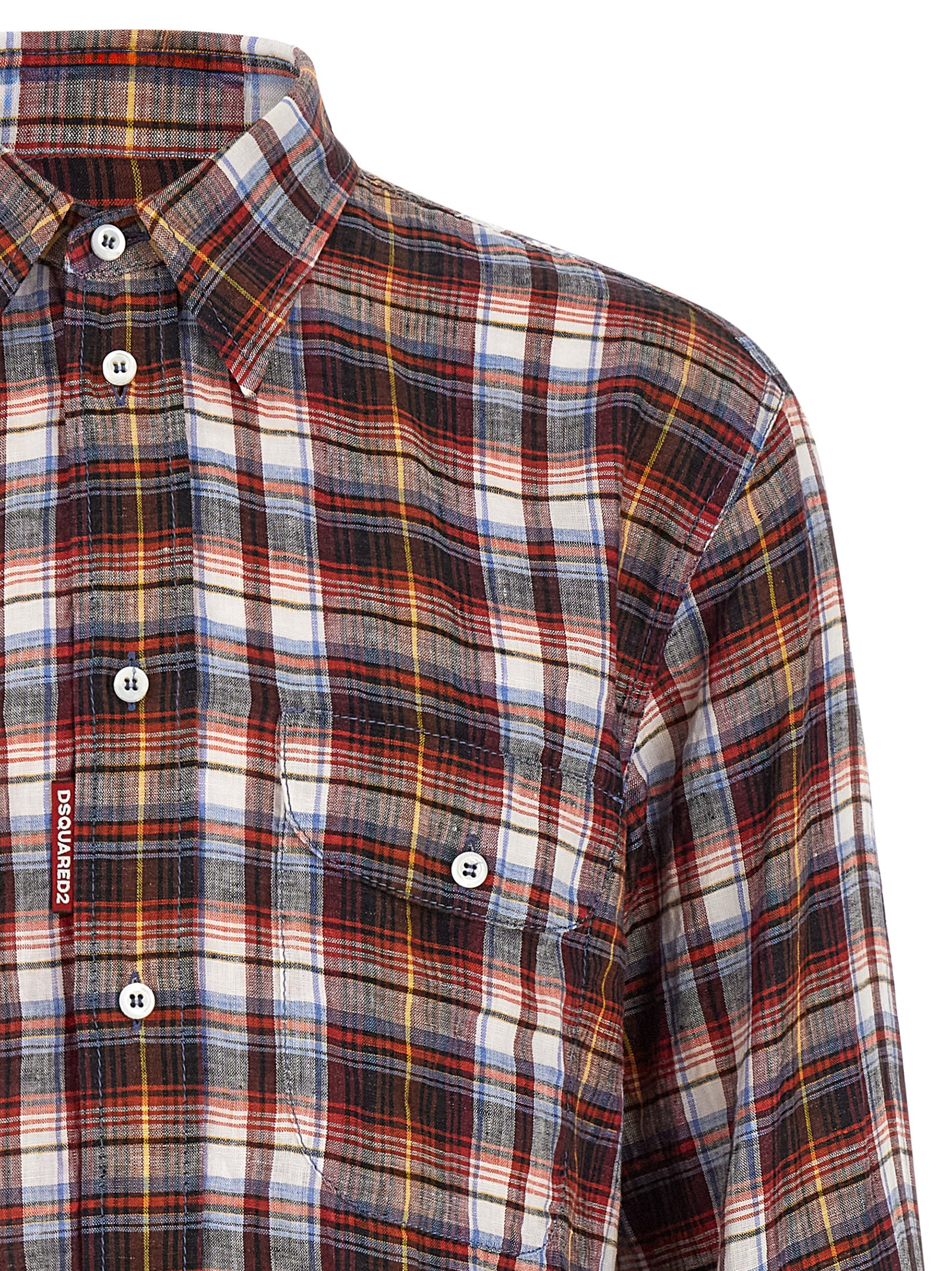 Dsquared² Red Linen Men's Blouse