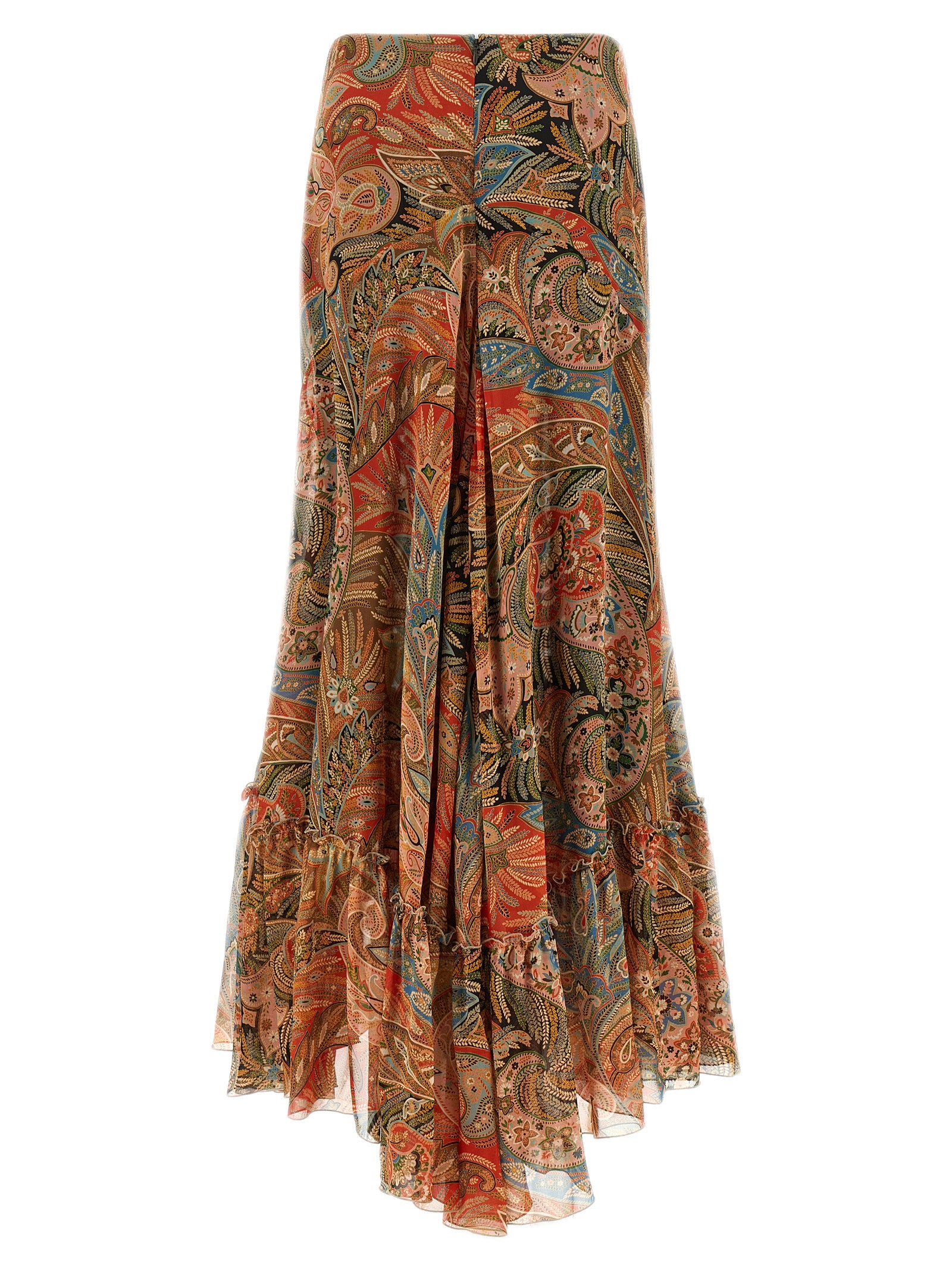 Etro Orange Silk Mini Women's Skirt
